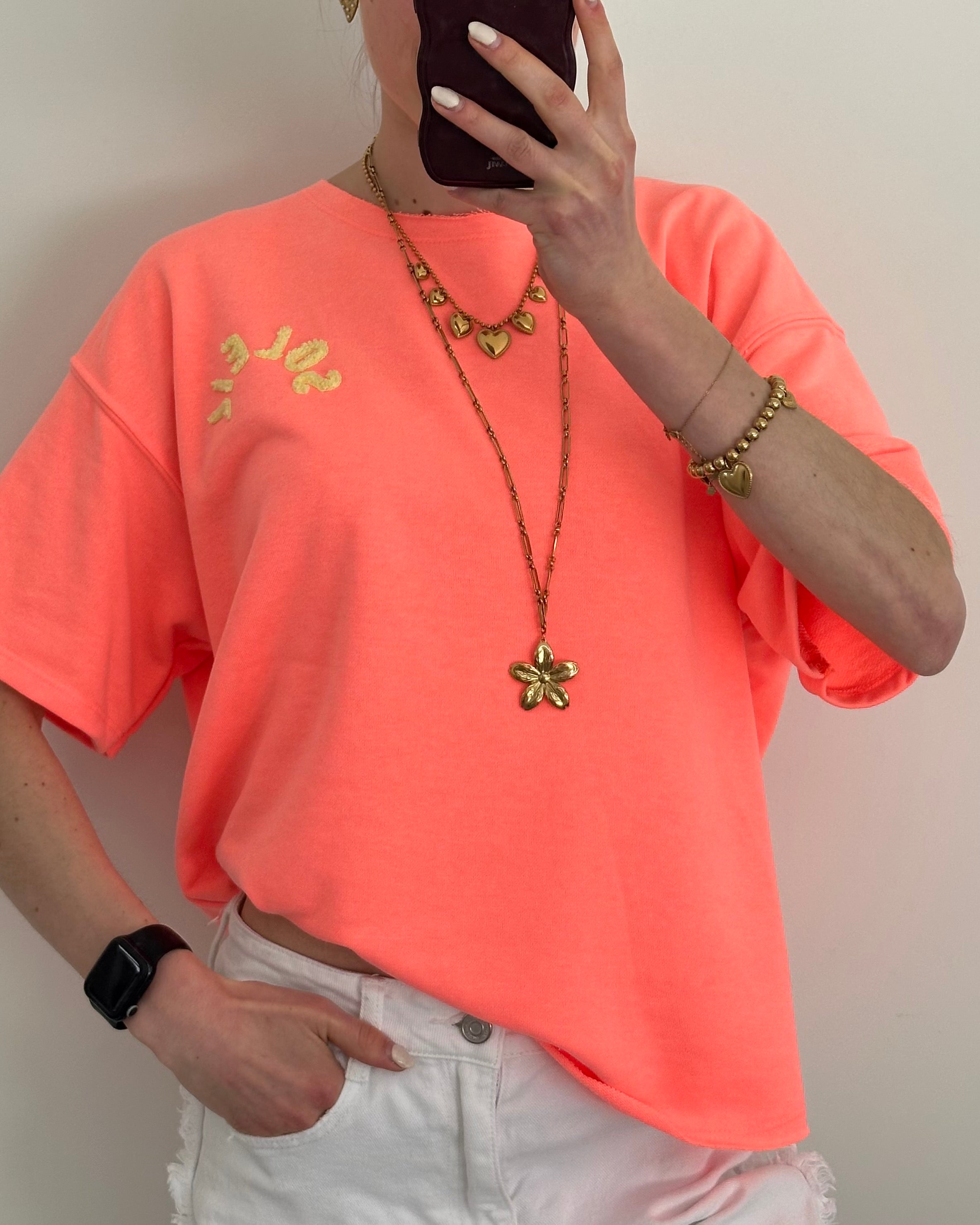Soleil sweatshirt coral