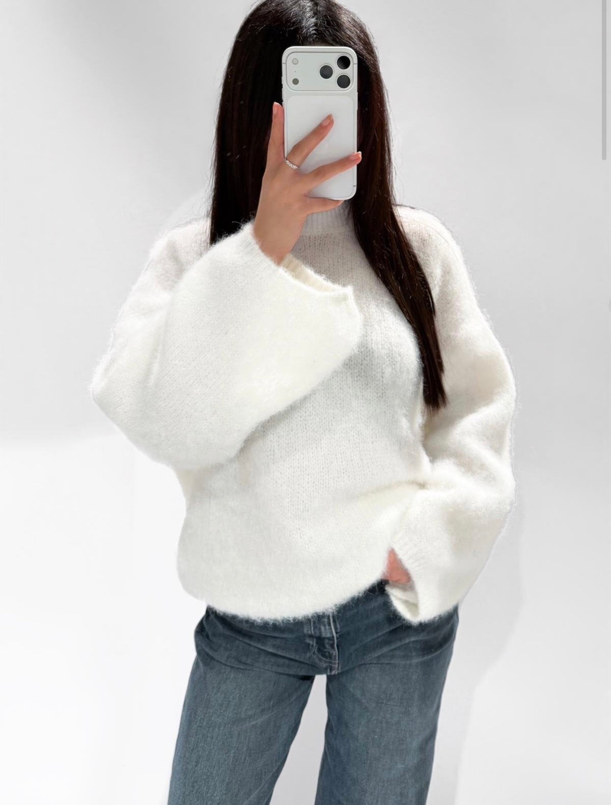 Molly Fluffy trui – Wit