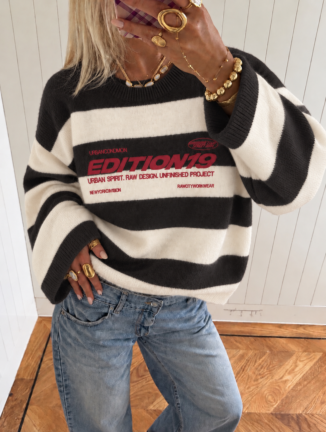 Urban Edition Striped Knit – Brown