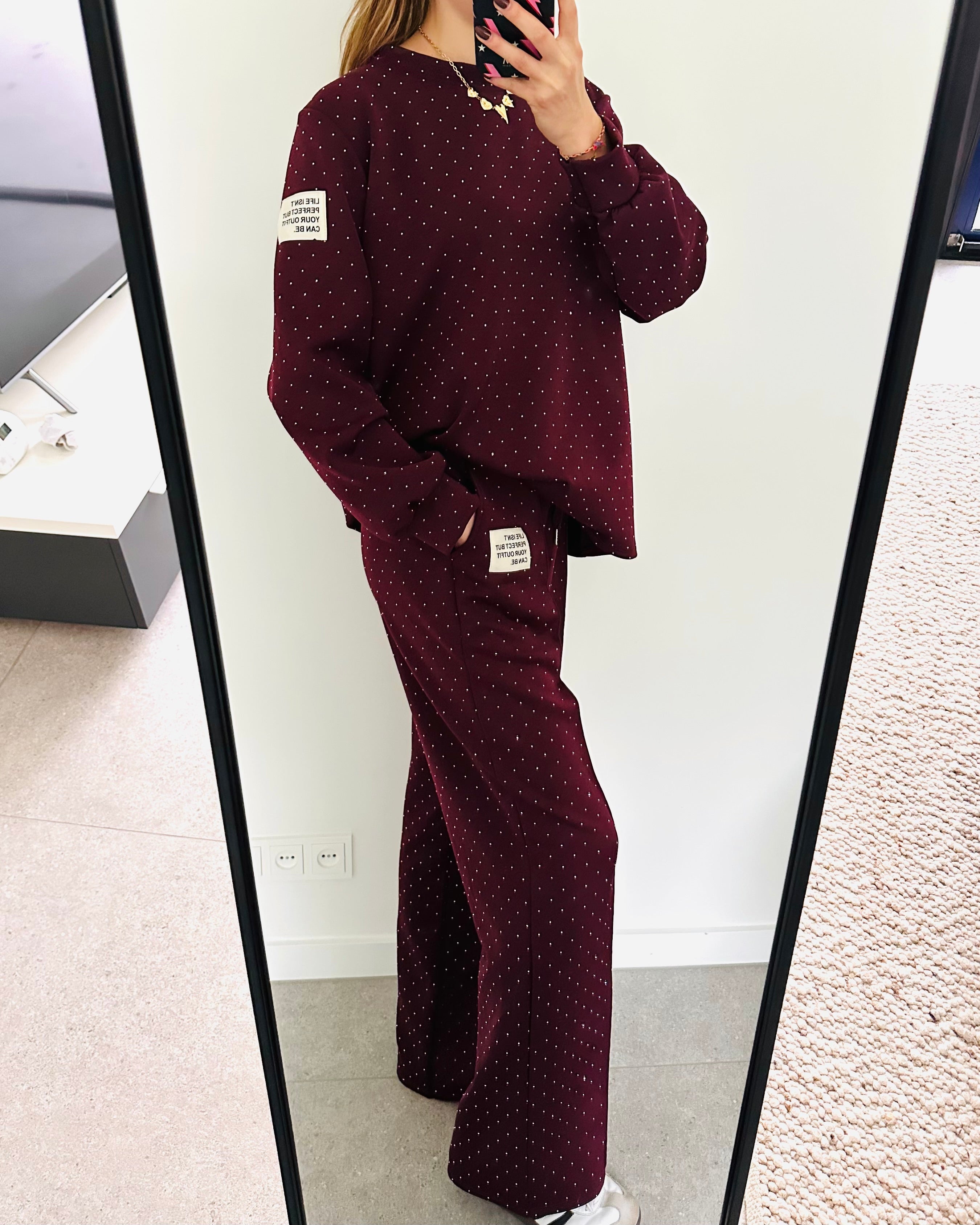 Oversized amy set glitter bordeaux