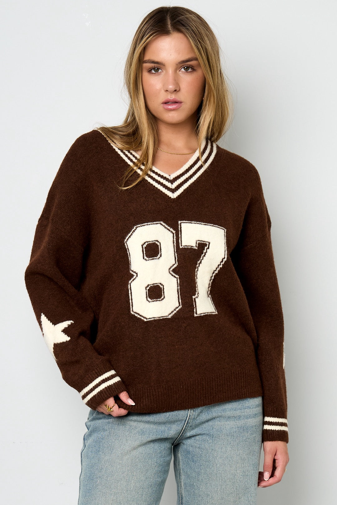Baseball sweater brown