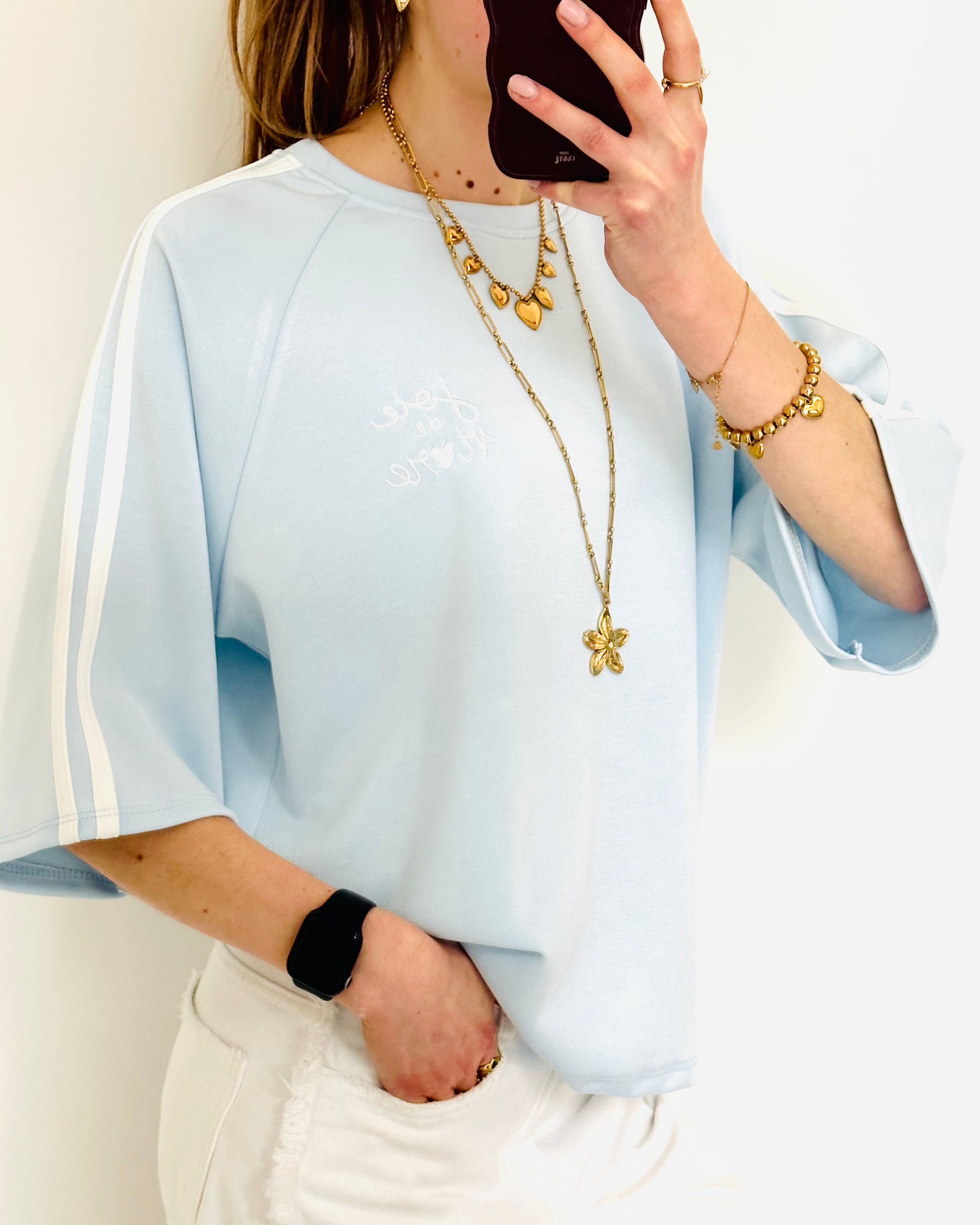 Britt stripes oversized shirt blue