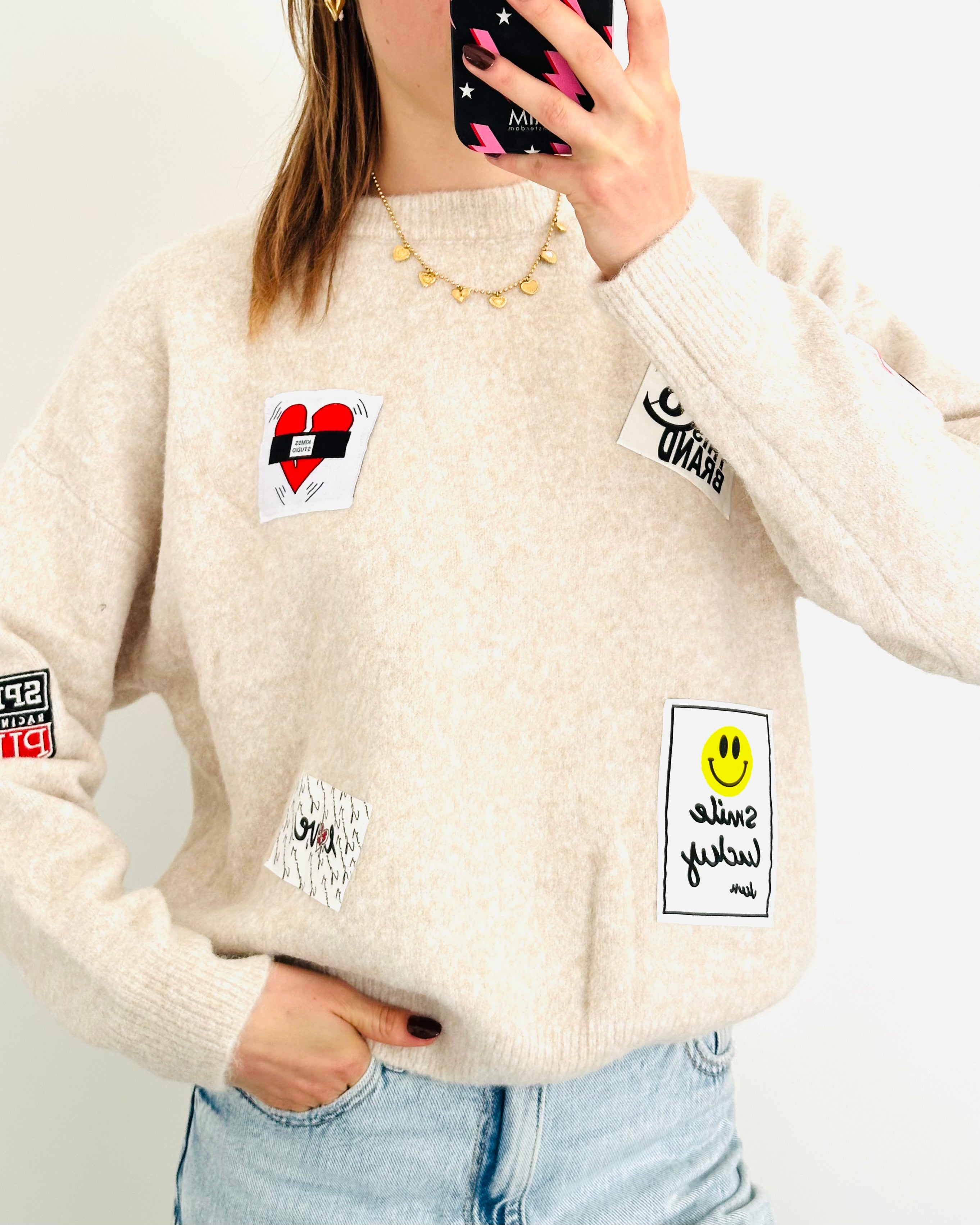 Feeling lucky trui Cream