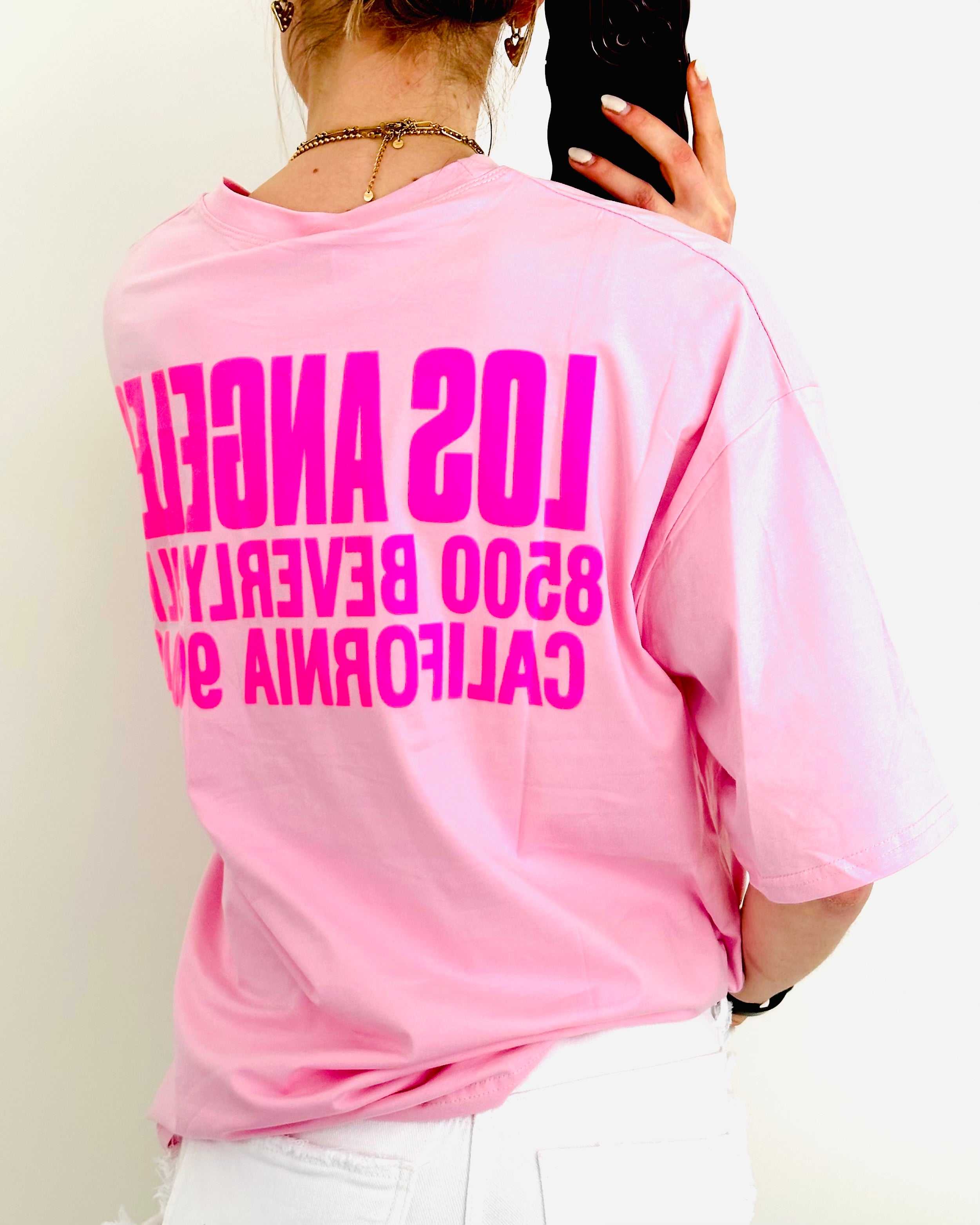 LA shirt pink fuchsia