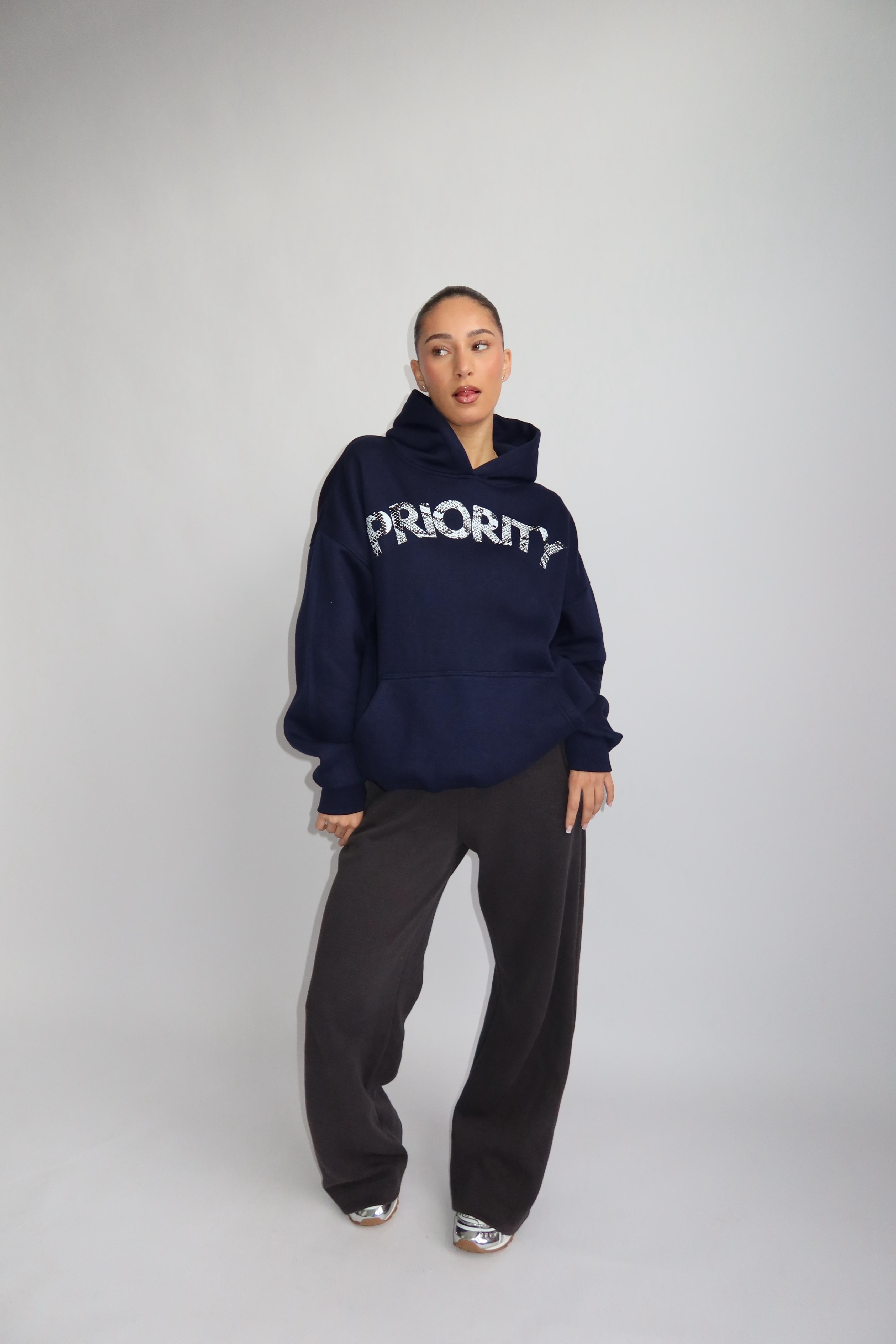 Priority hoodie navy