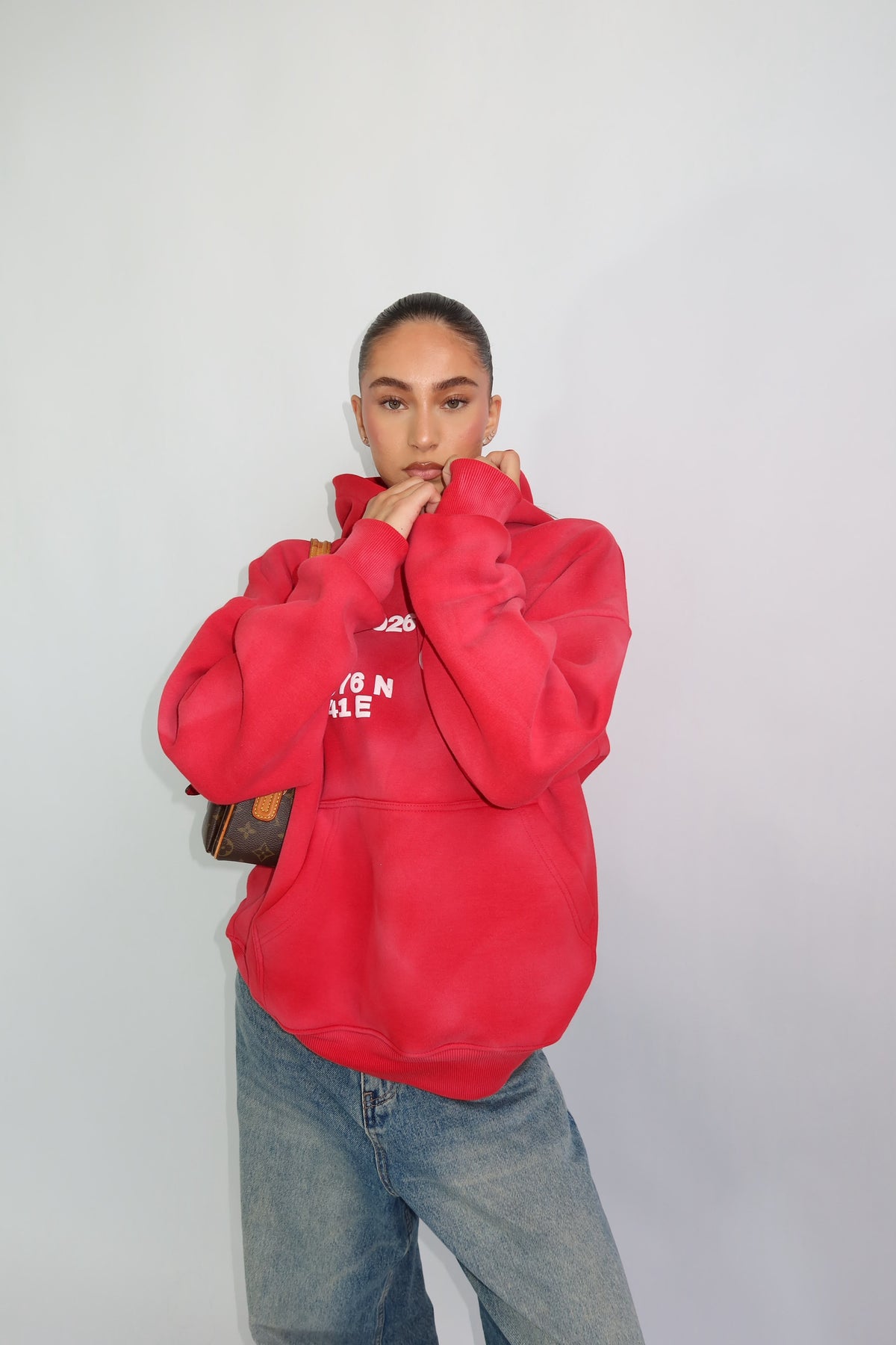 Priority hoodie ~ cloud red