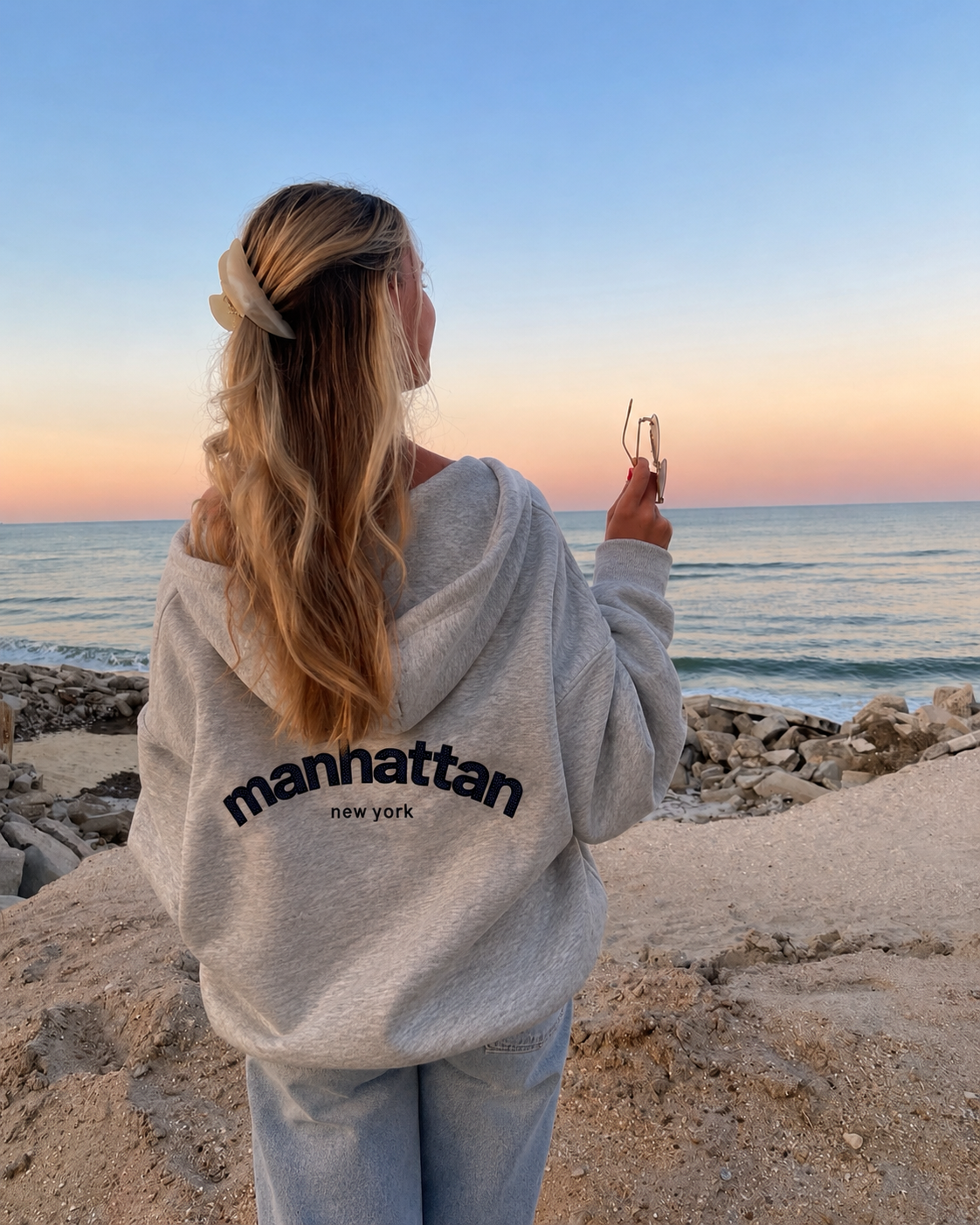 Manhattan hoodie grey
