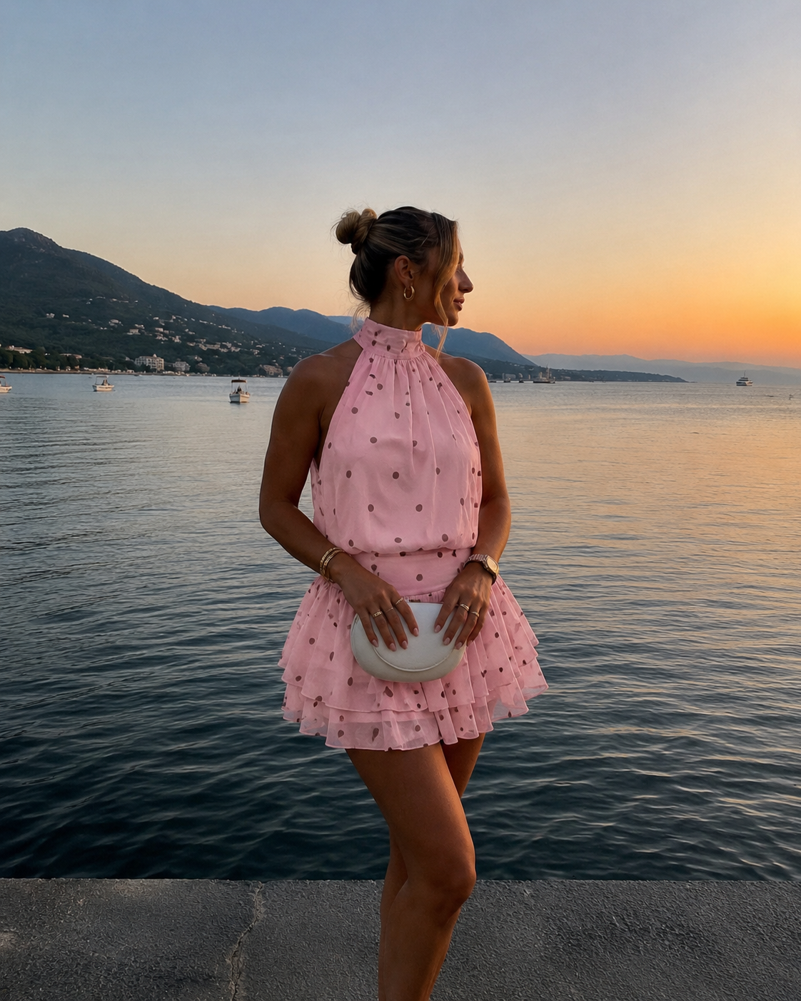Polka dot playsuit pink bordeaux