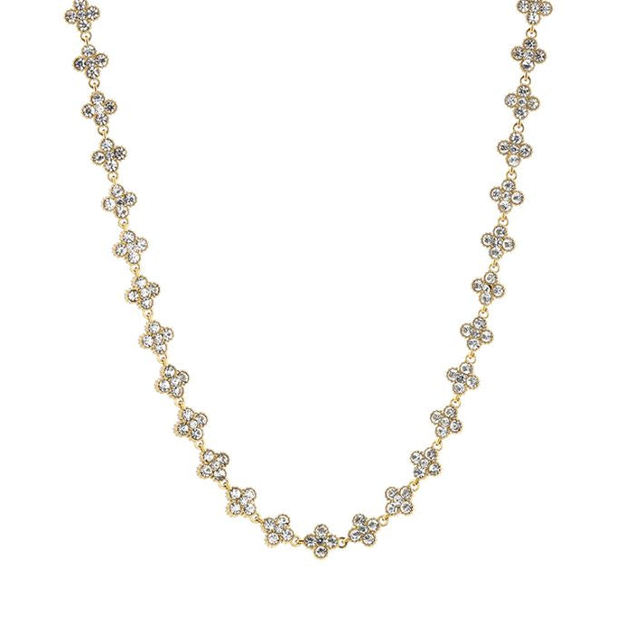 Luxe shimmer klaver ketting goud