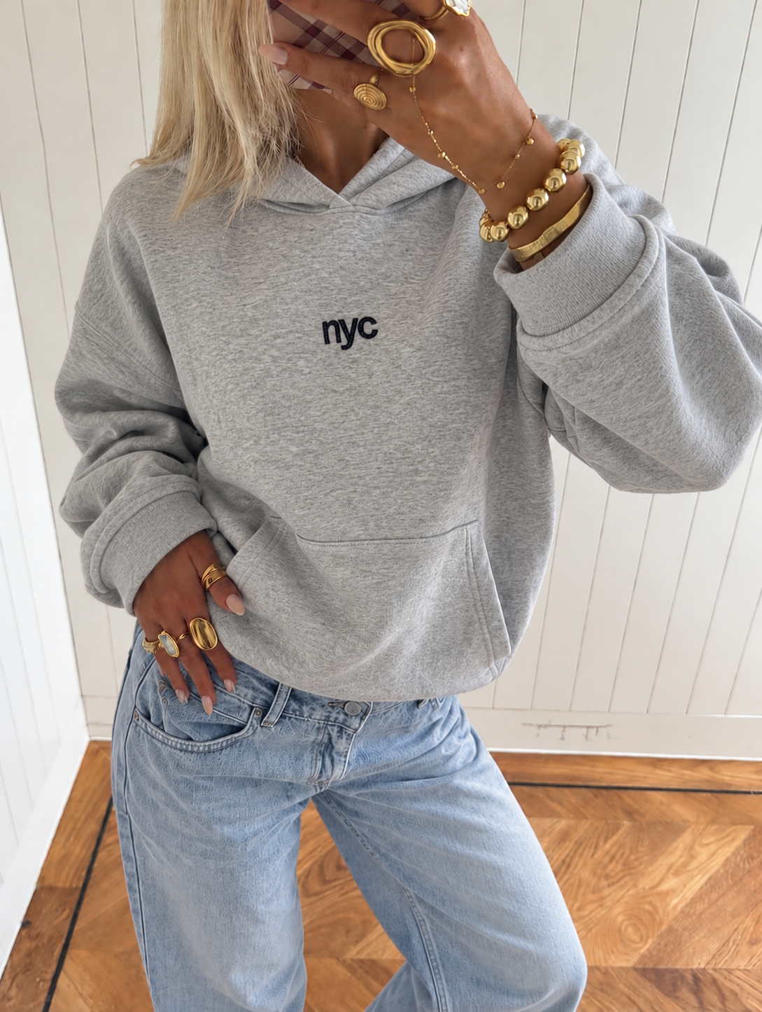 Manhattan hoodie grey