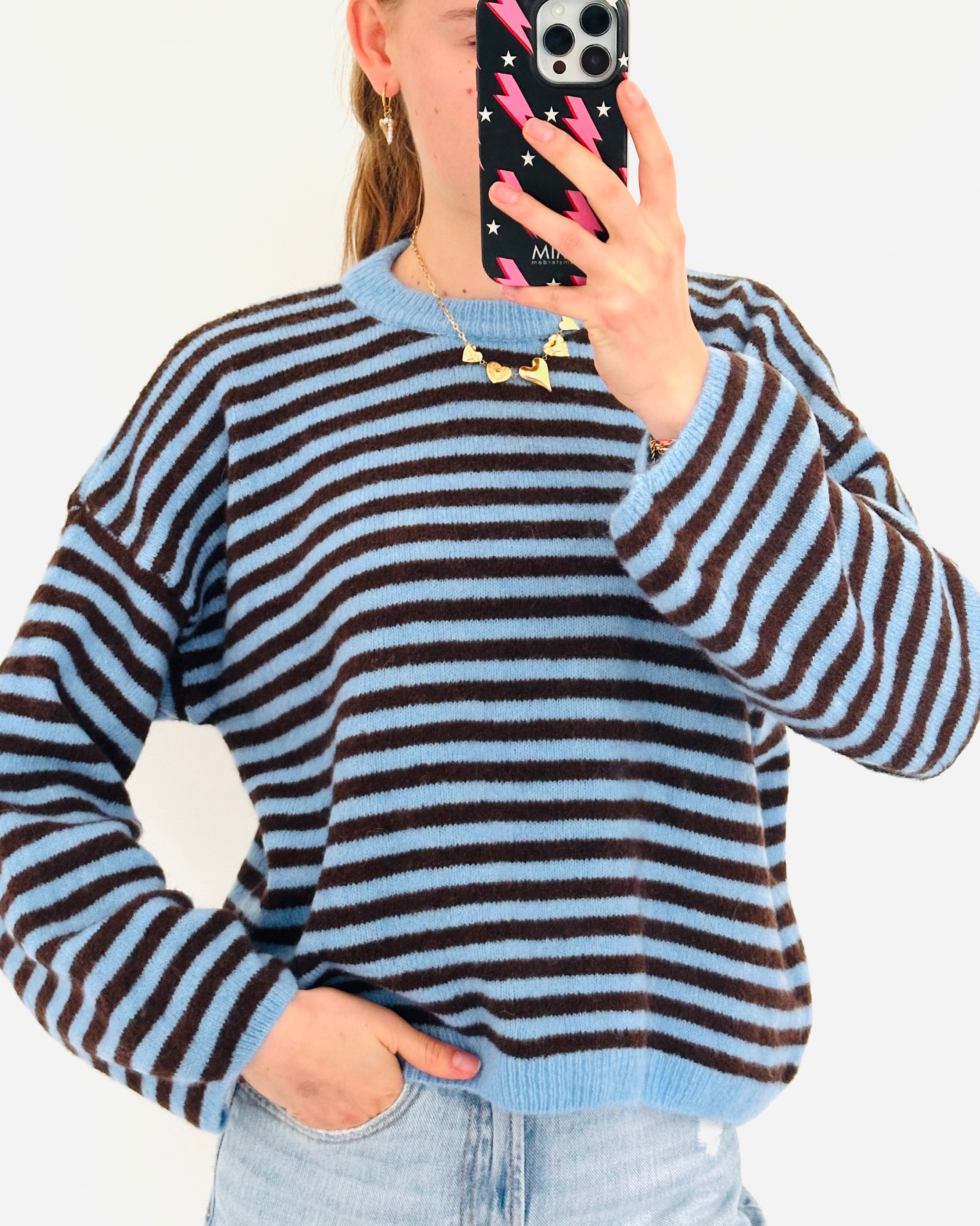 Stockholm sweater blue brown
