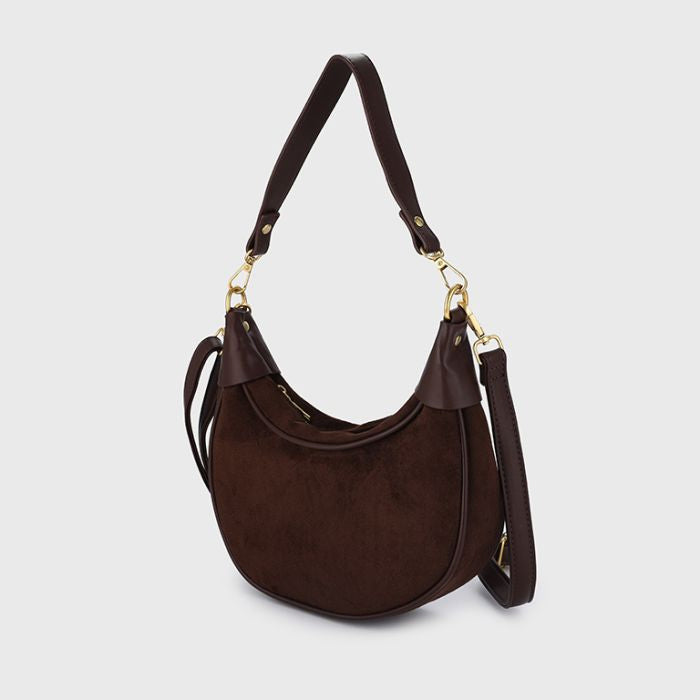Moon bag suede coffee
