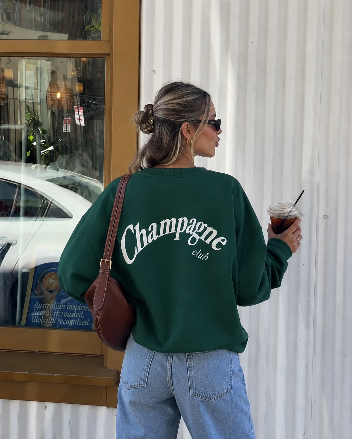 Champagne club sweater green