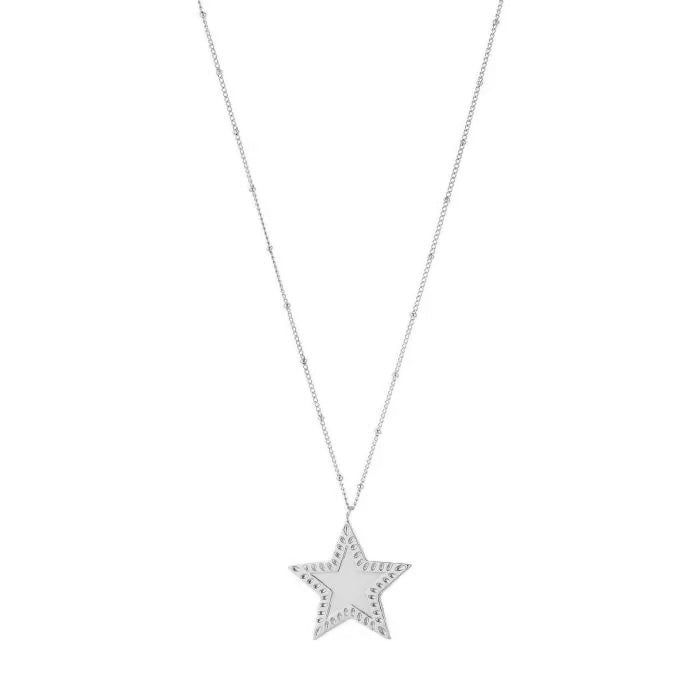 Lange ketting ster zilver