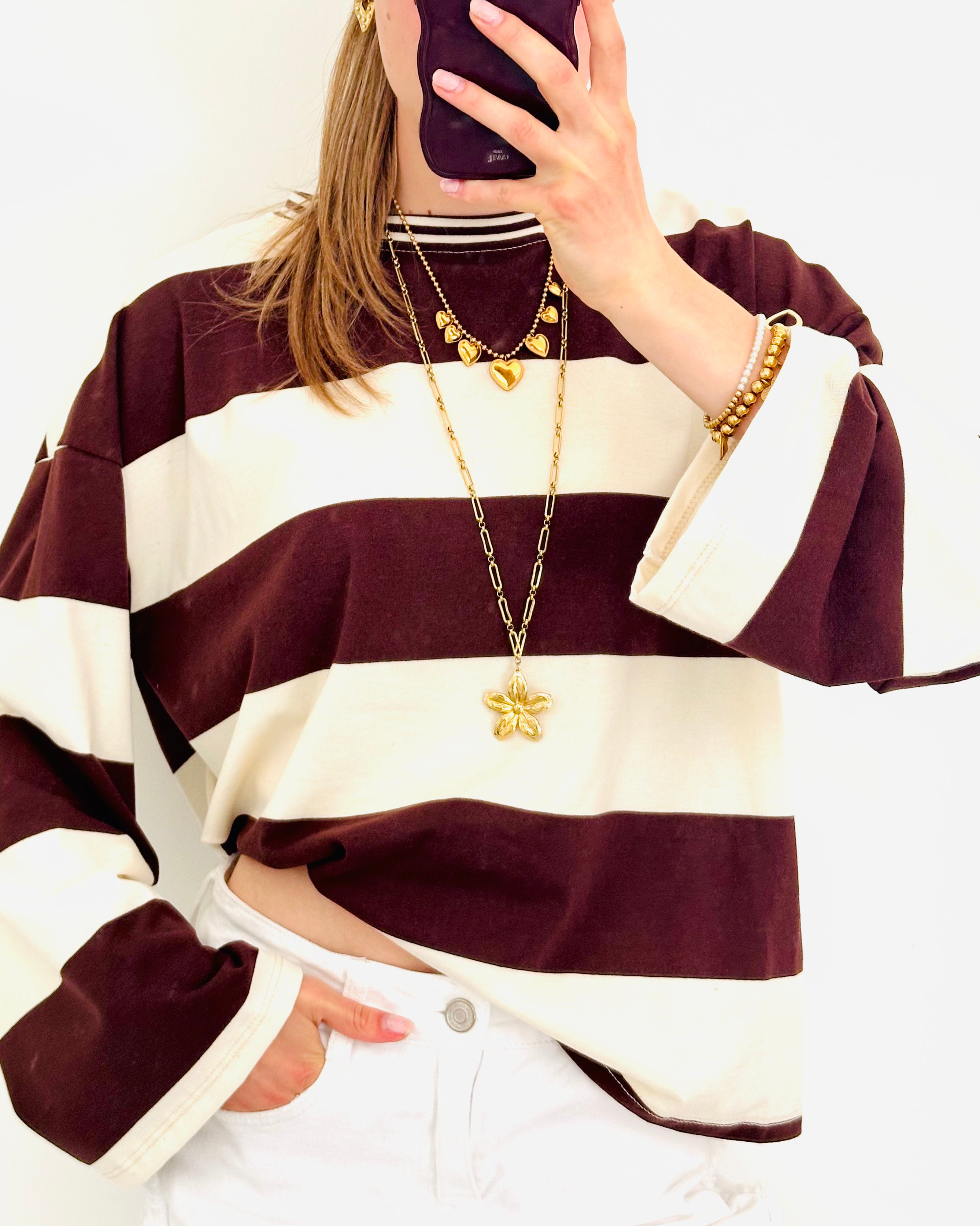 Limited striped longsleeve brown white