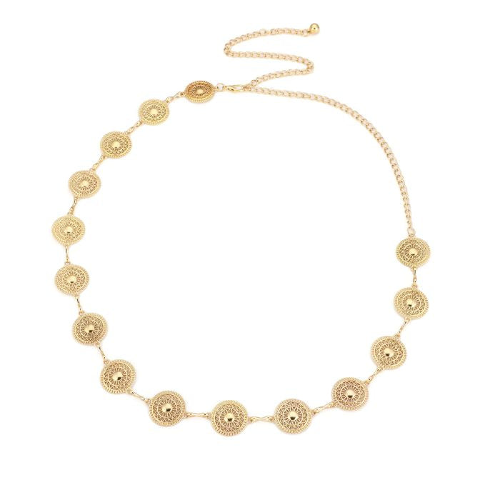 Belly chain belt circle goud
