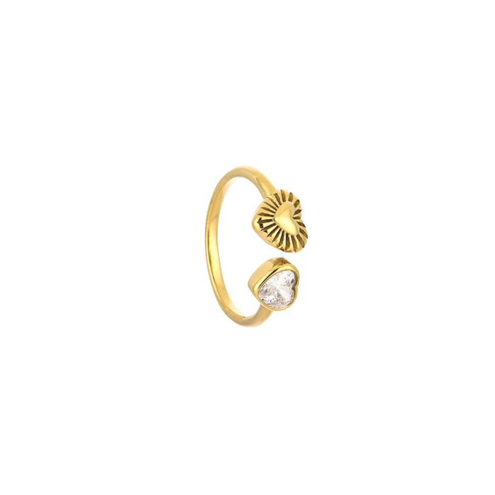 Hartjes ring met zirkonia white gold