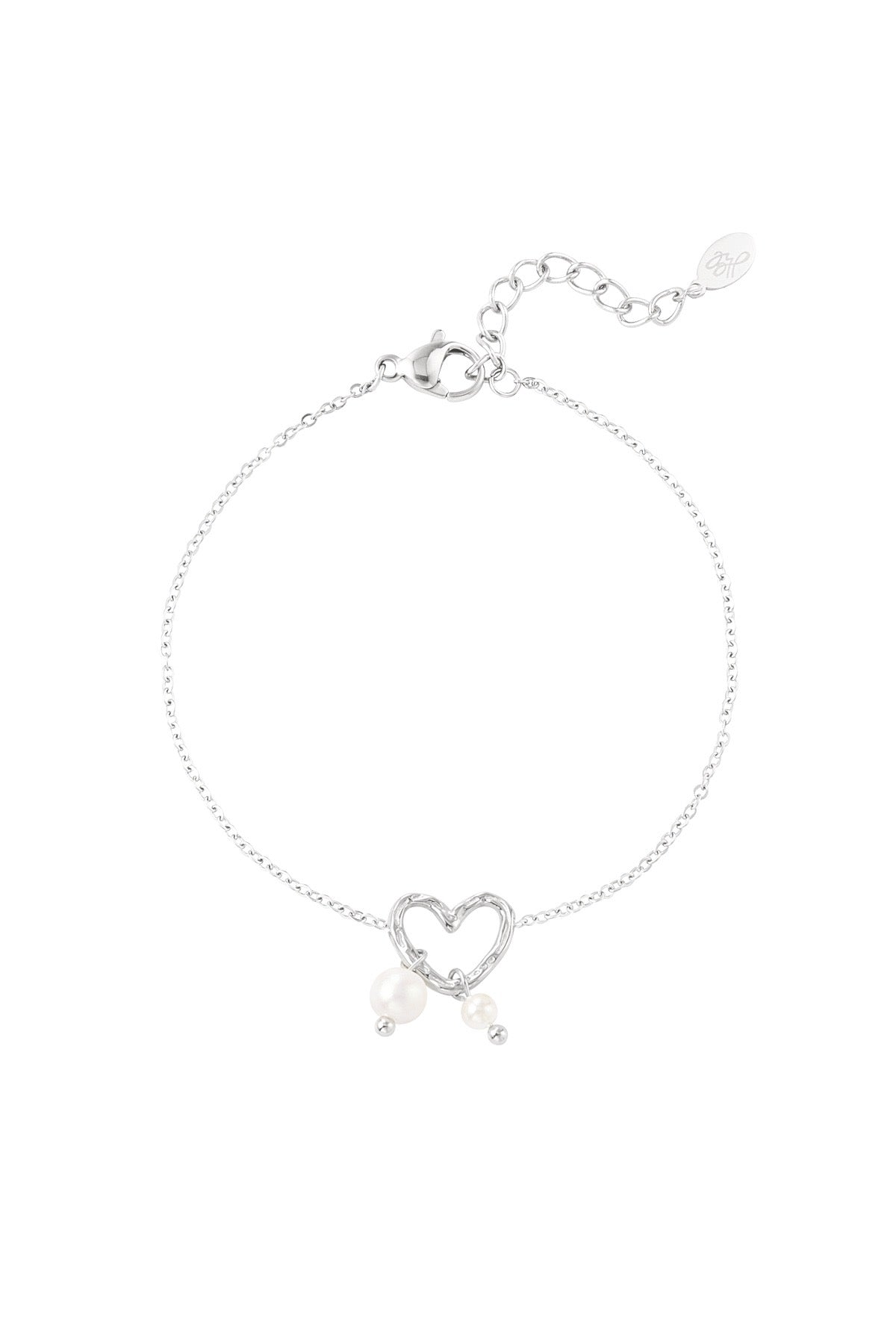 Pearl love armband zilver
