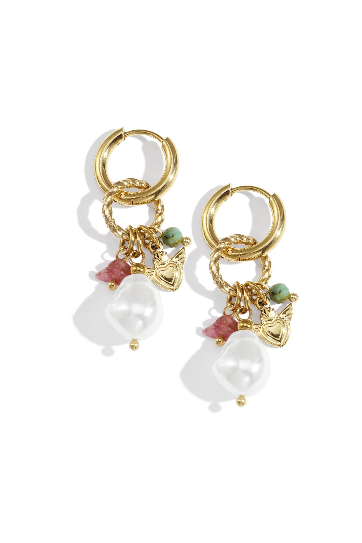 Magic pearl oorbellen goud