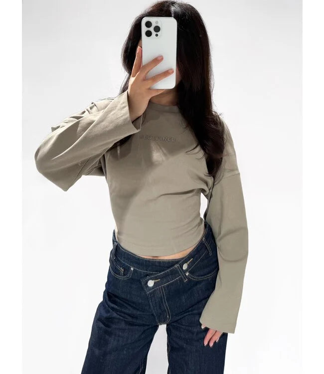 Redefined longsleeve taupe