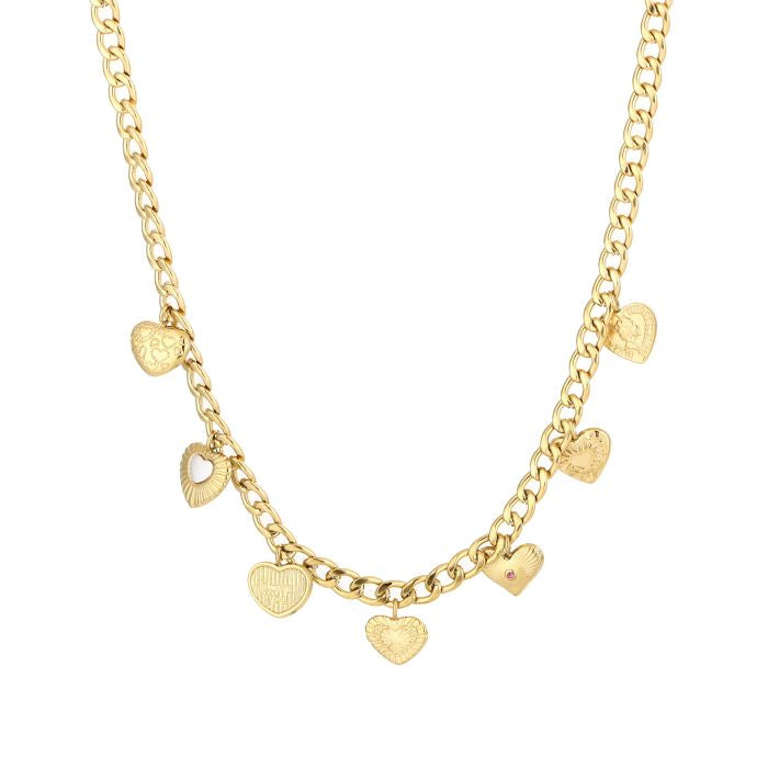 Joy heart ketting goud