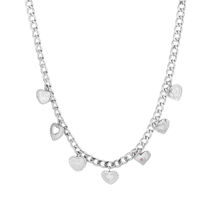 Joy heart ketting zilver