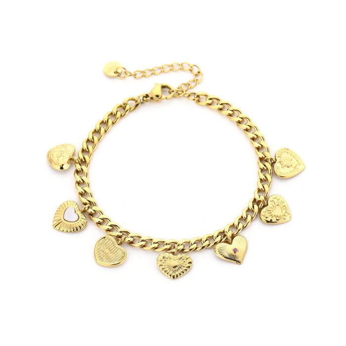 Joy heart armband goud
