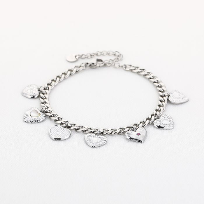 Joy heart armband zilver