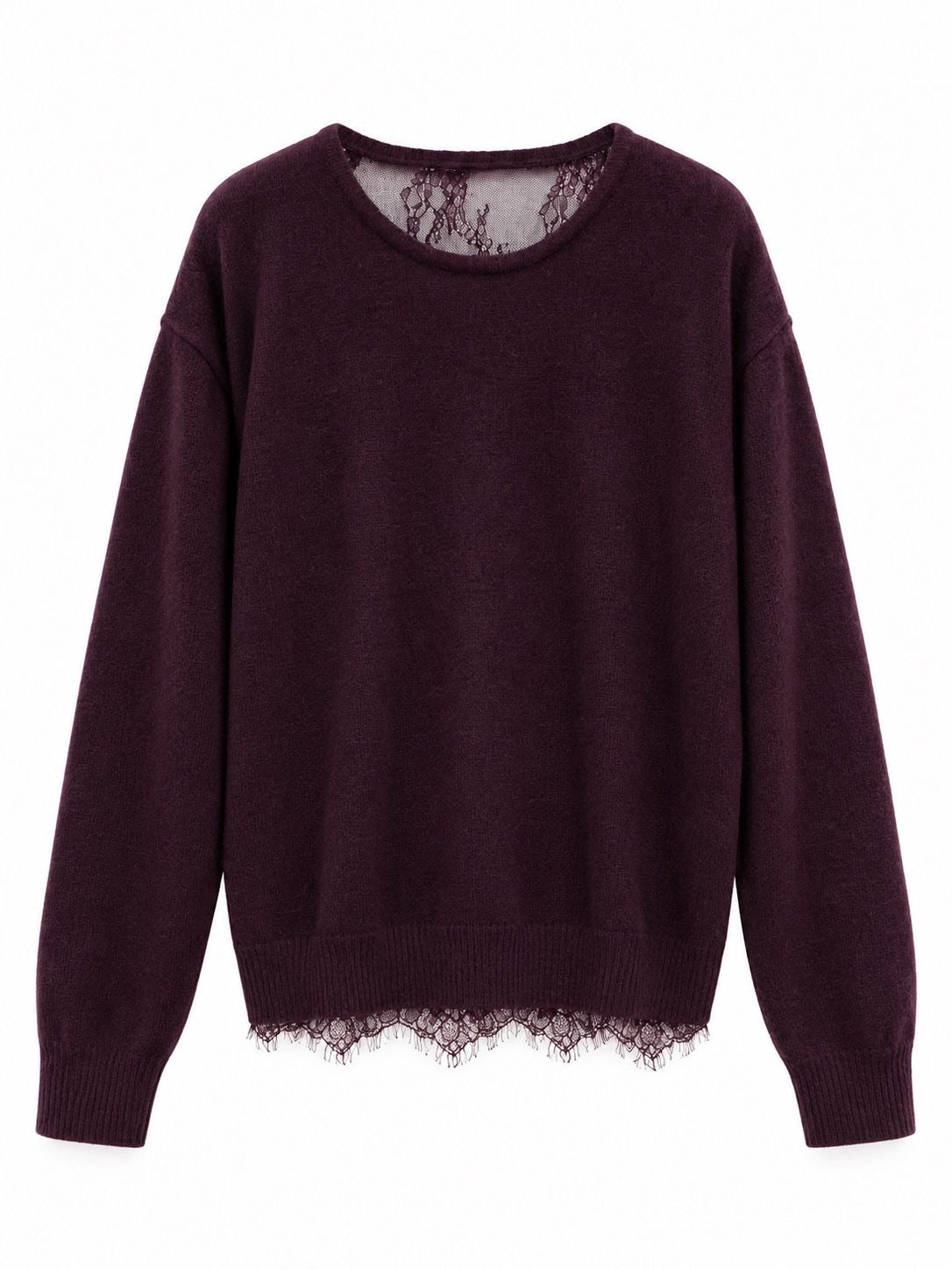Elena Lace Knit maroon