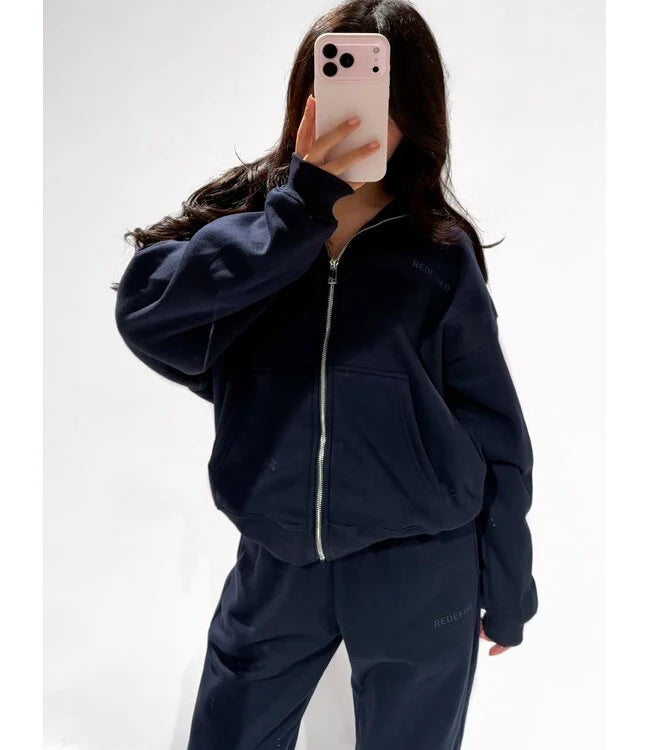 Redefined zip hoodie navy