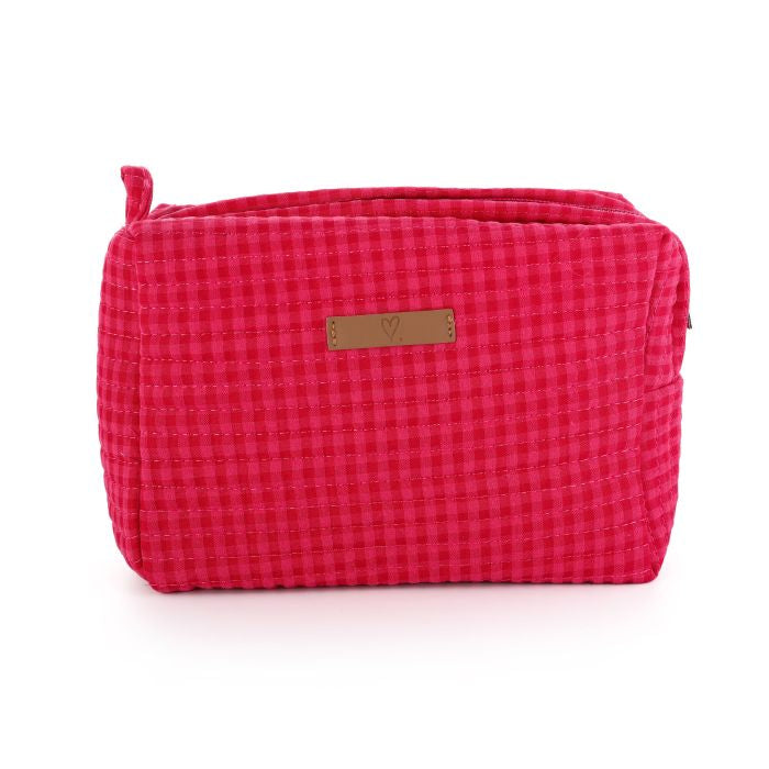 Grid make up tas fuchsia
