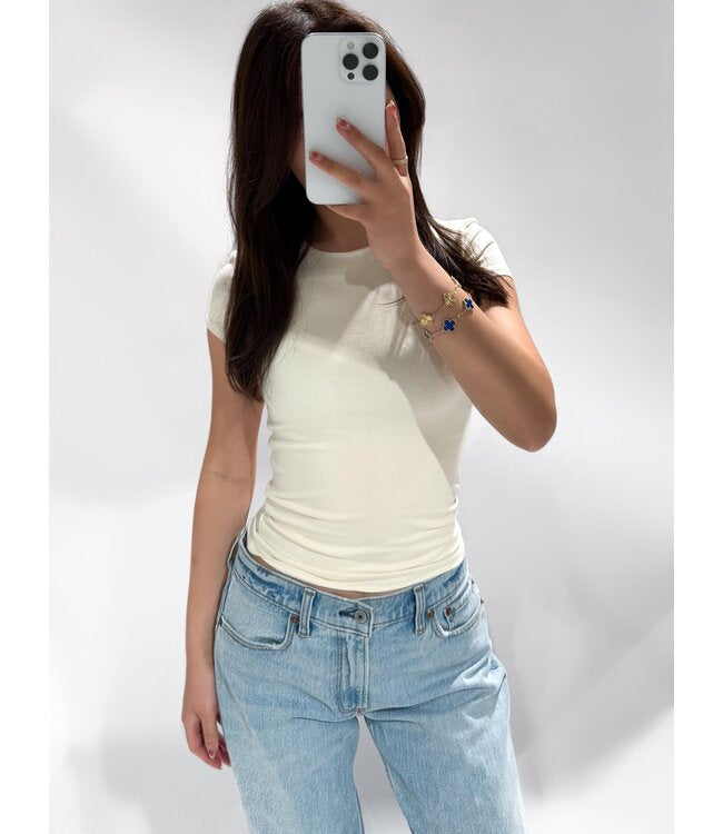 Fem top korte mouw butter