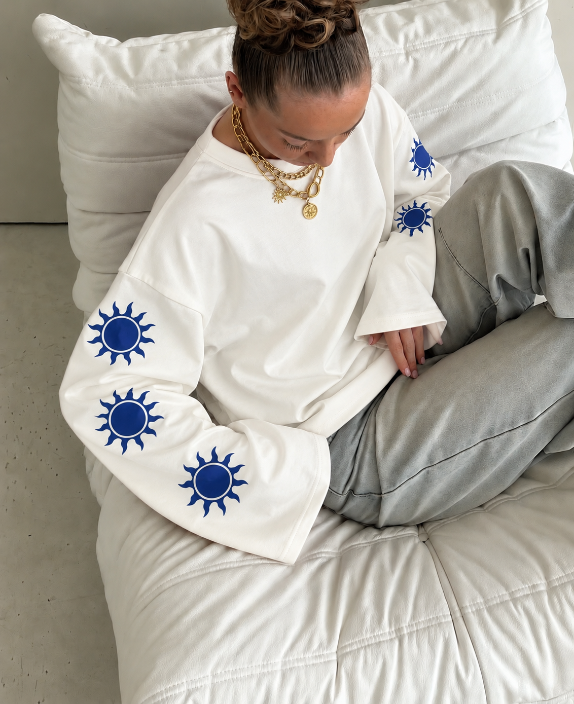 Sunny Days Longsleeve – white kobalt
