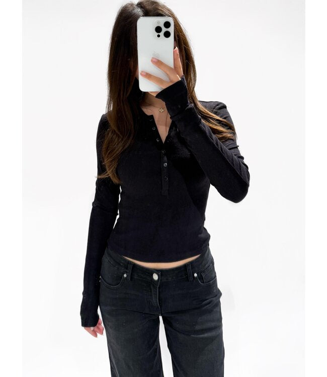 Maaik top long sleeve black