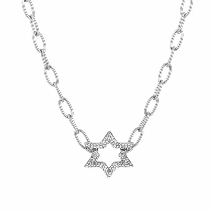 collier étoile épais en argent