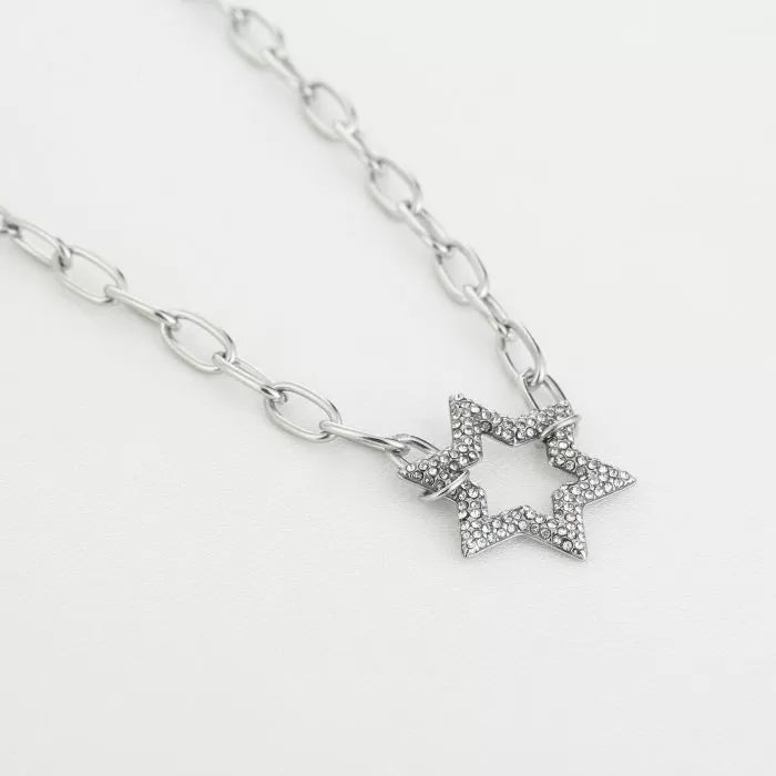 collier étoile épais en argent