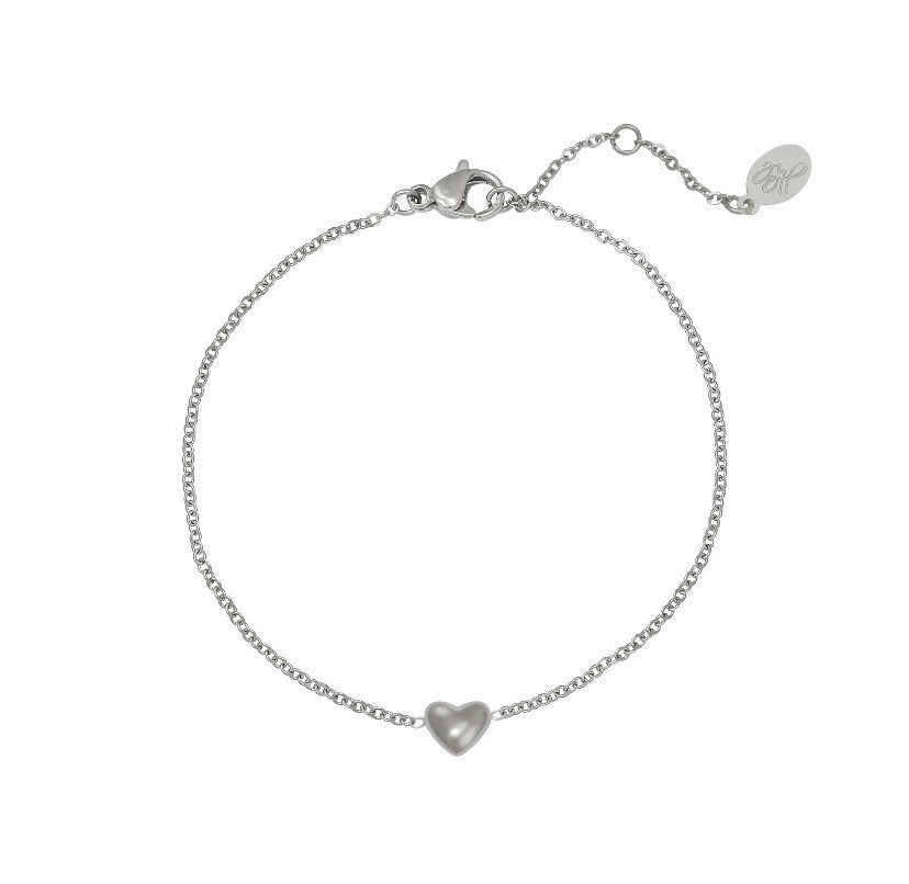 1 heart armband zilver