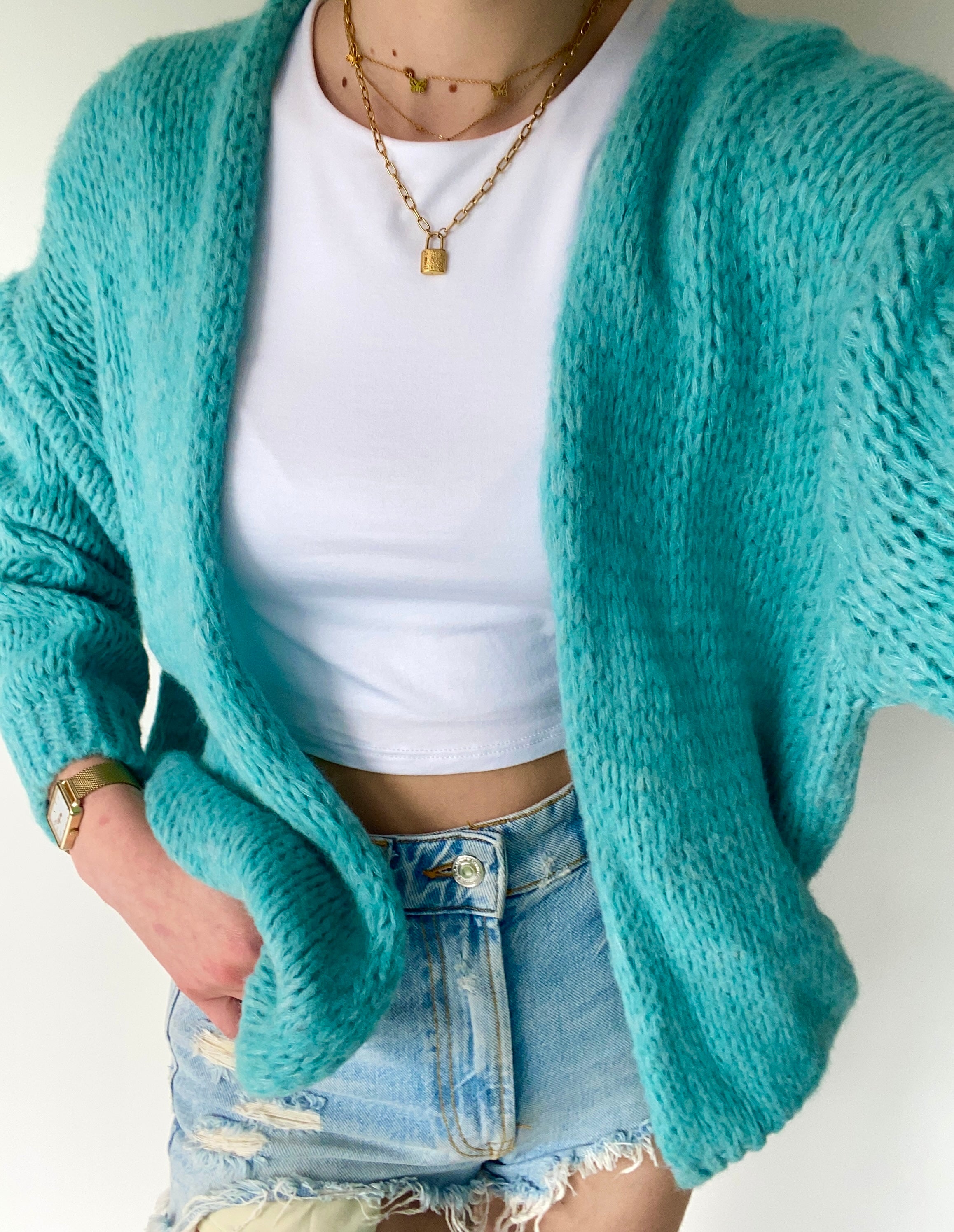 Comfy vest aqua