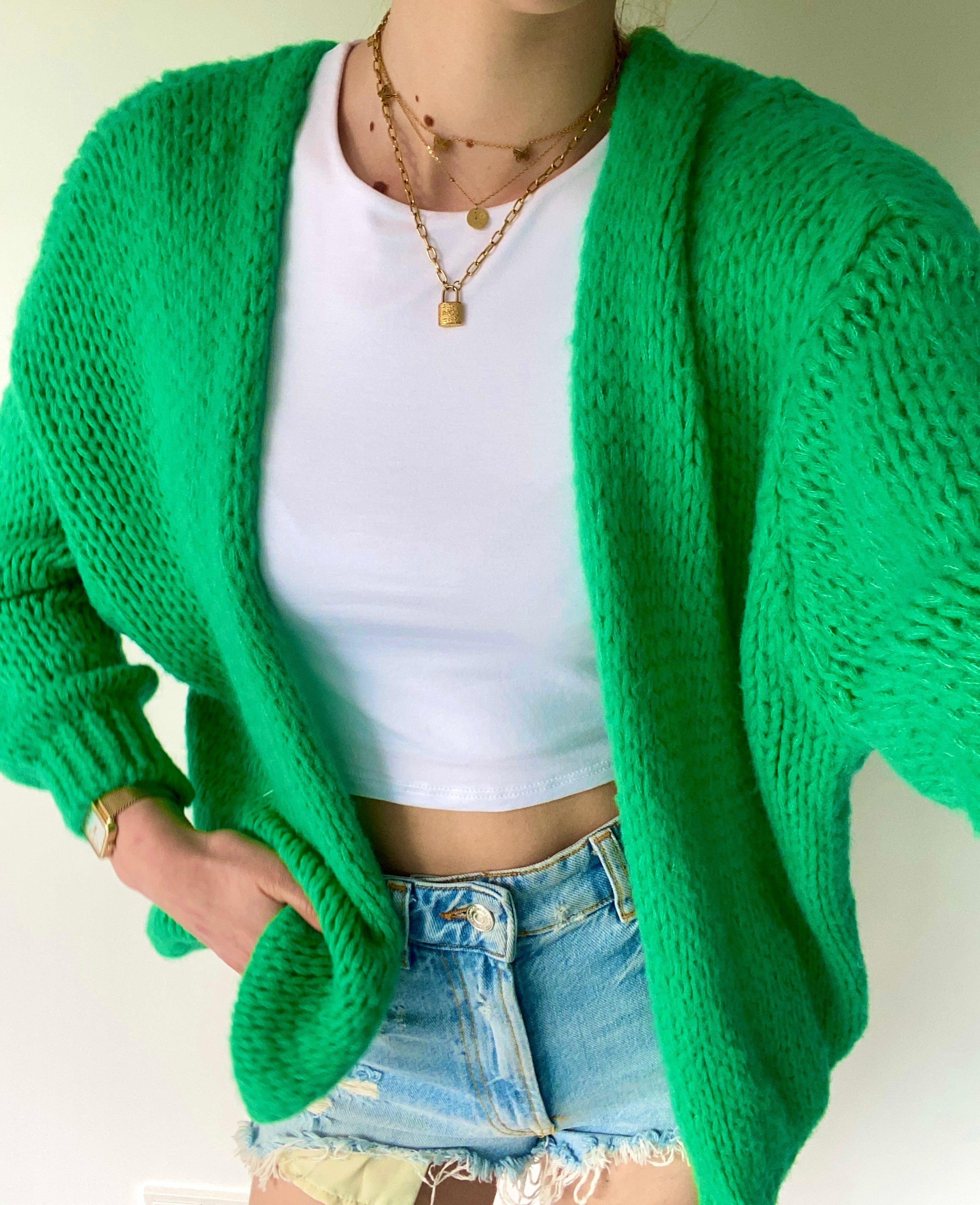 Comfy vest fel groen