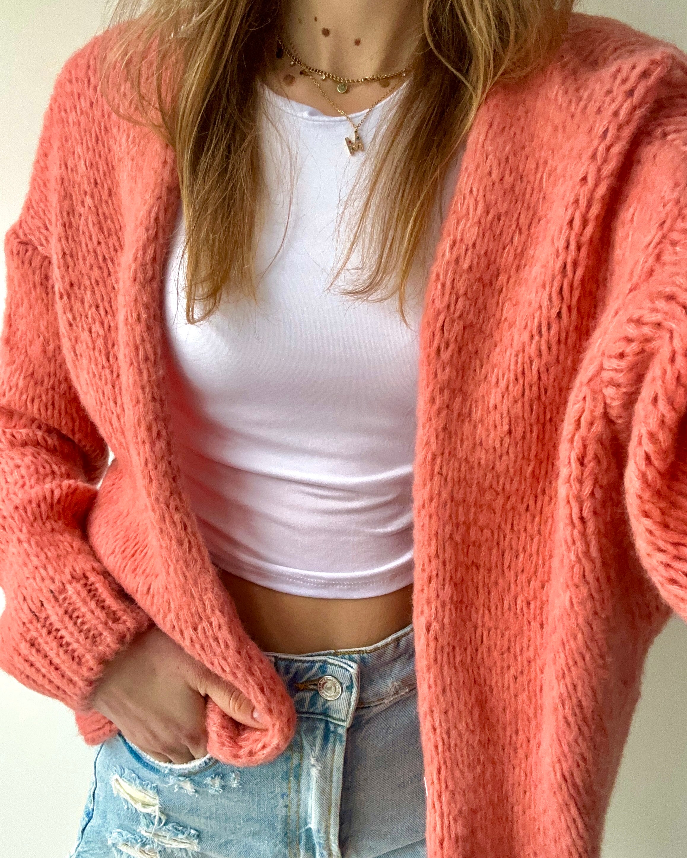 Gilet confortable corail