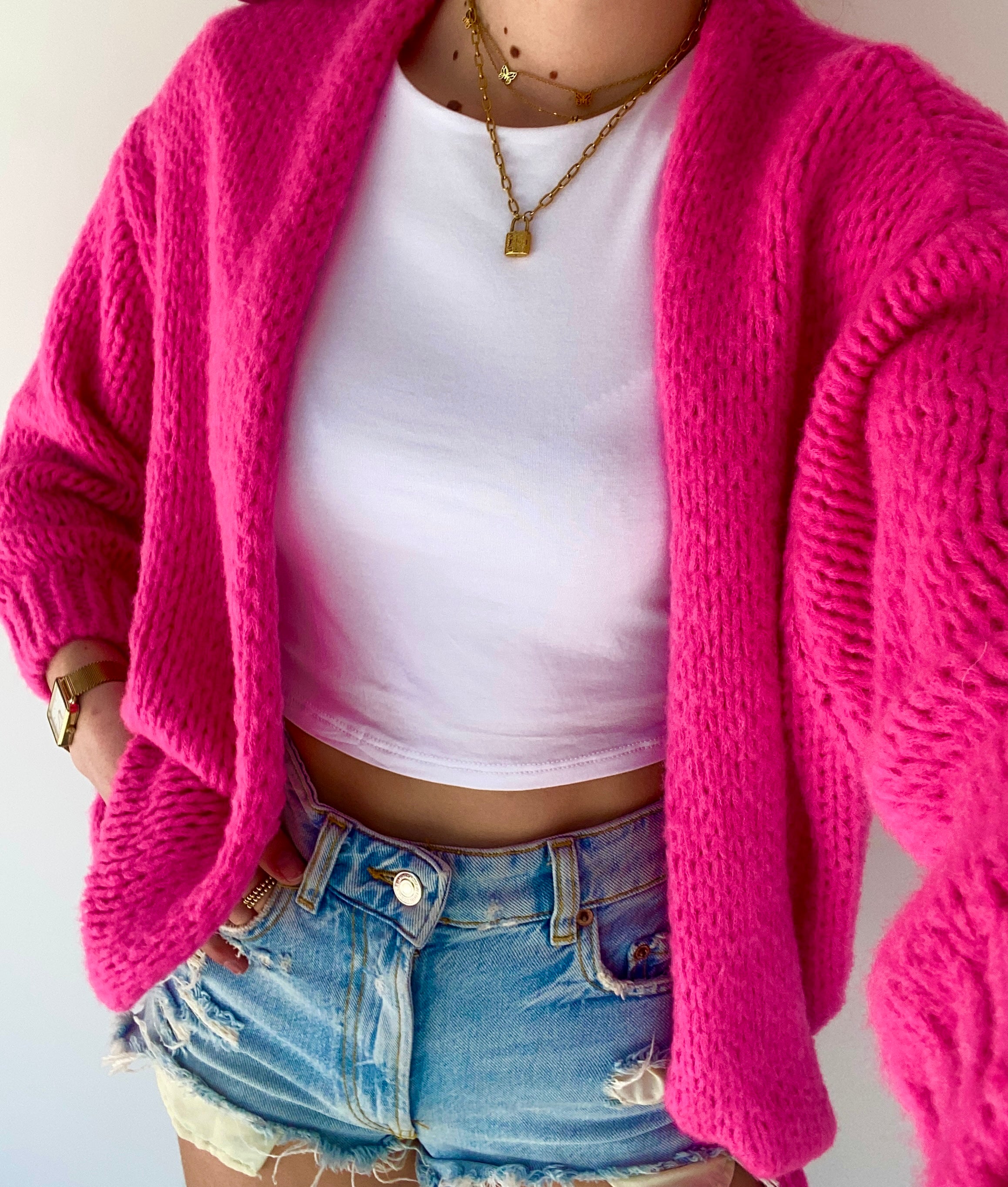 Comfy vest fel roze