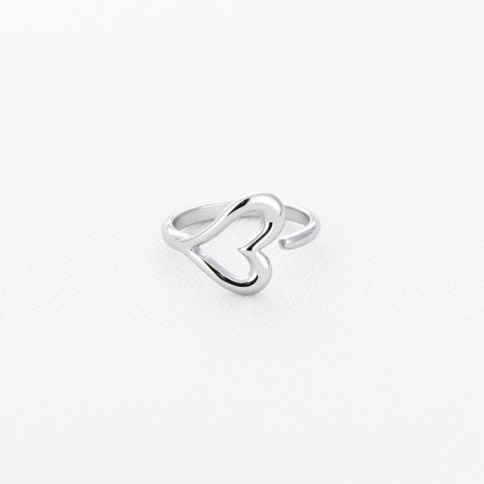 Open heart ring zilver