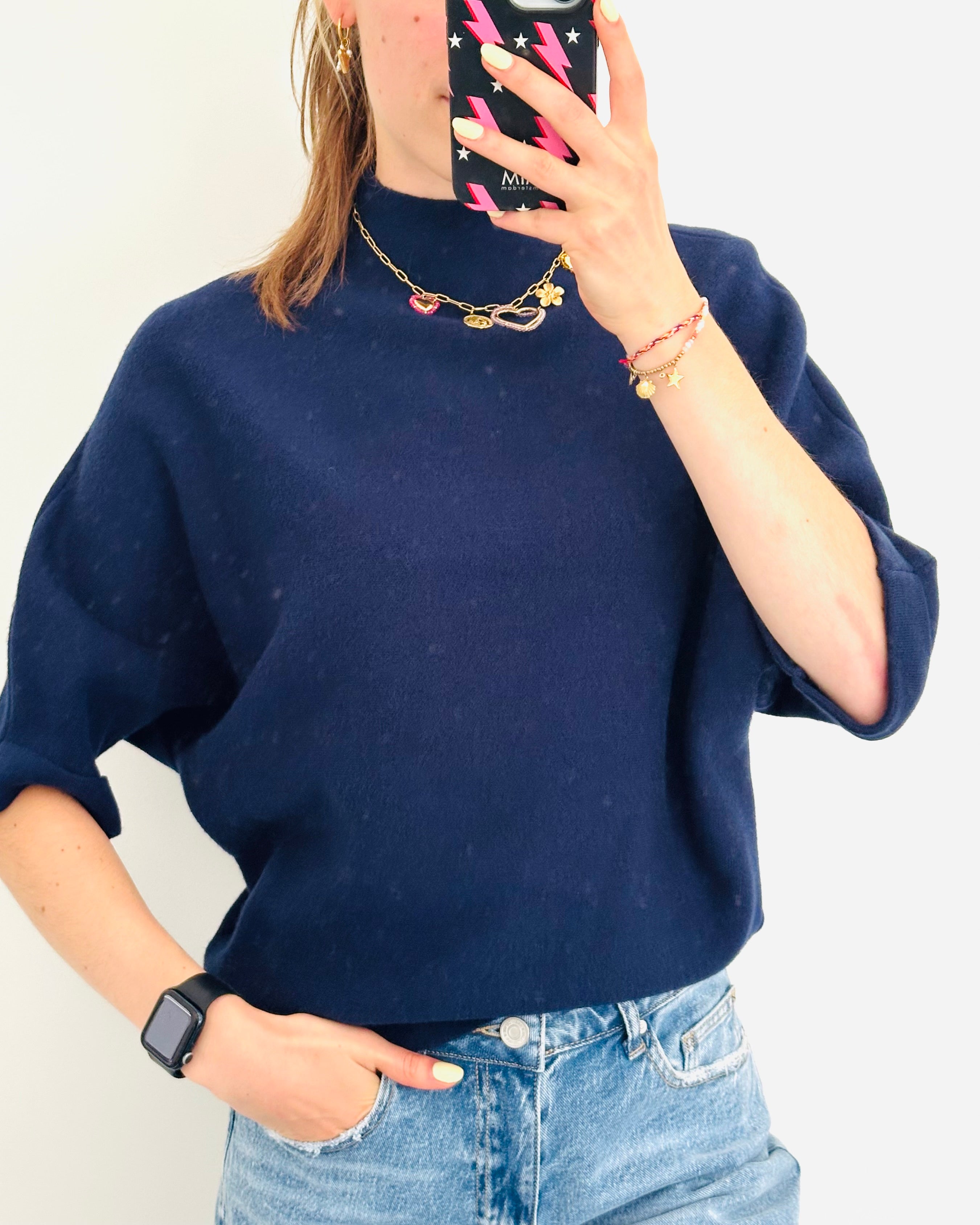 Sofie top deluxe navy