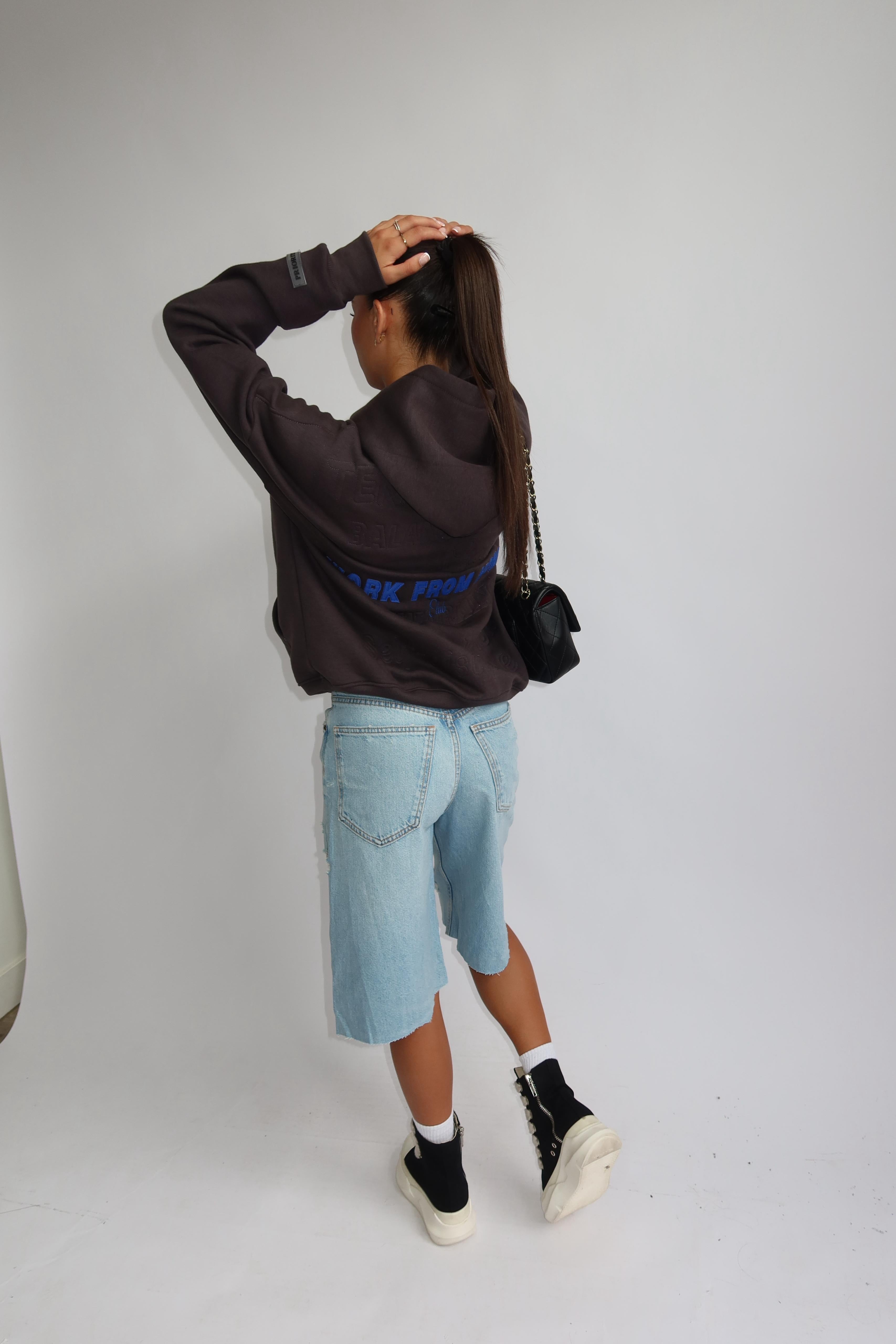 Work form home hoodie warm gray