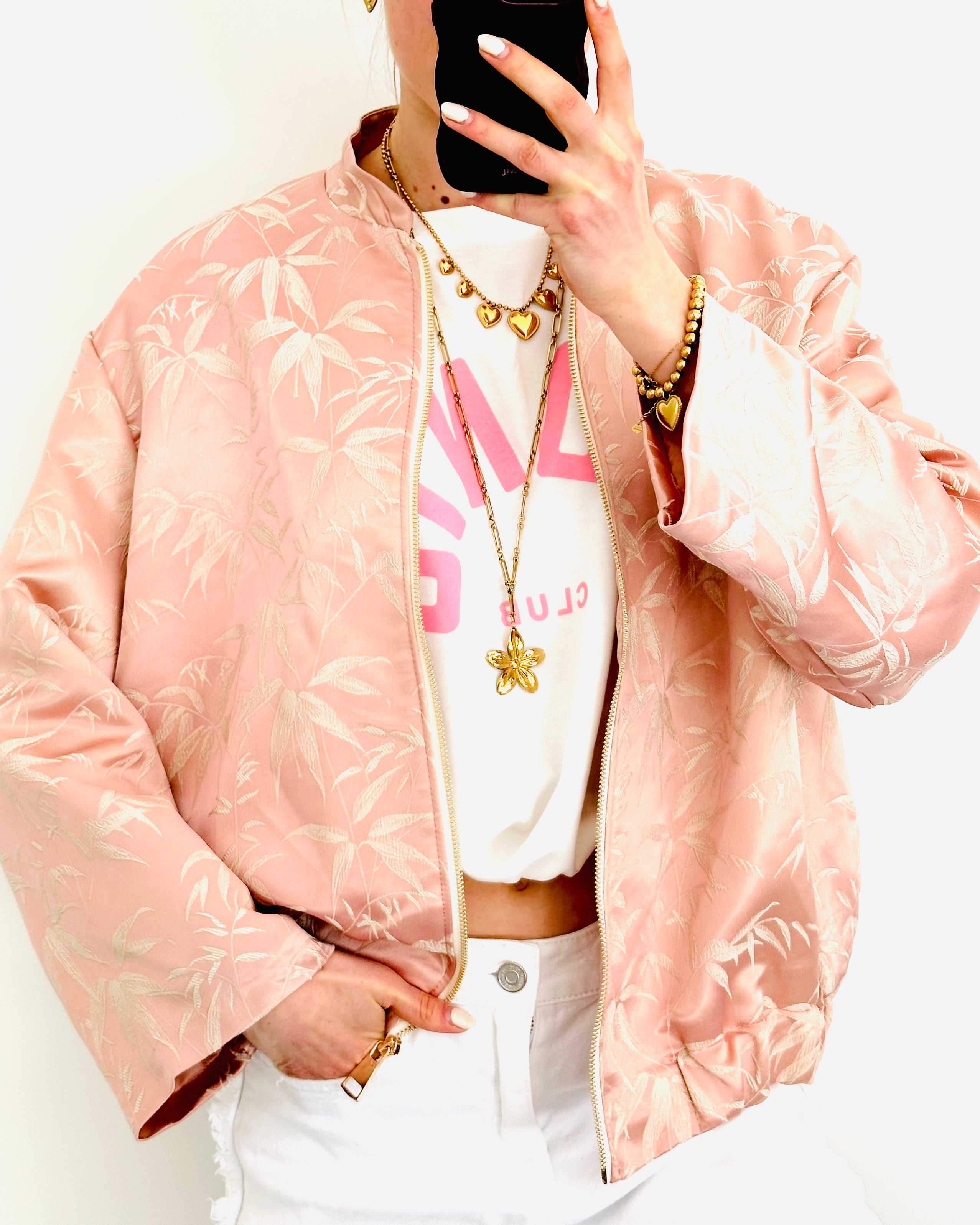 Limited flower jacket pink shine