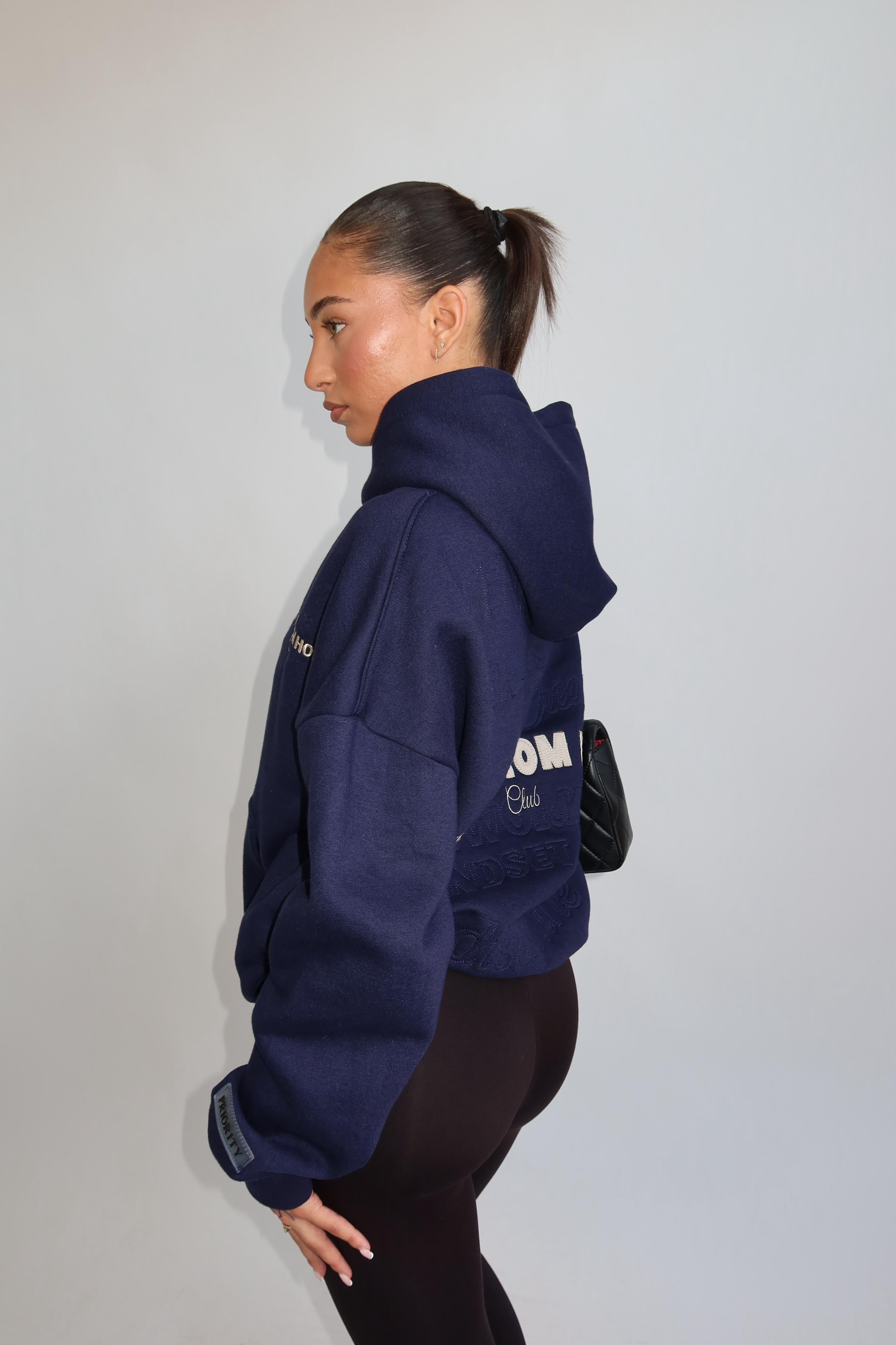 Work form home hoodie navy