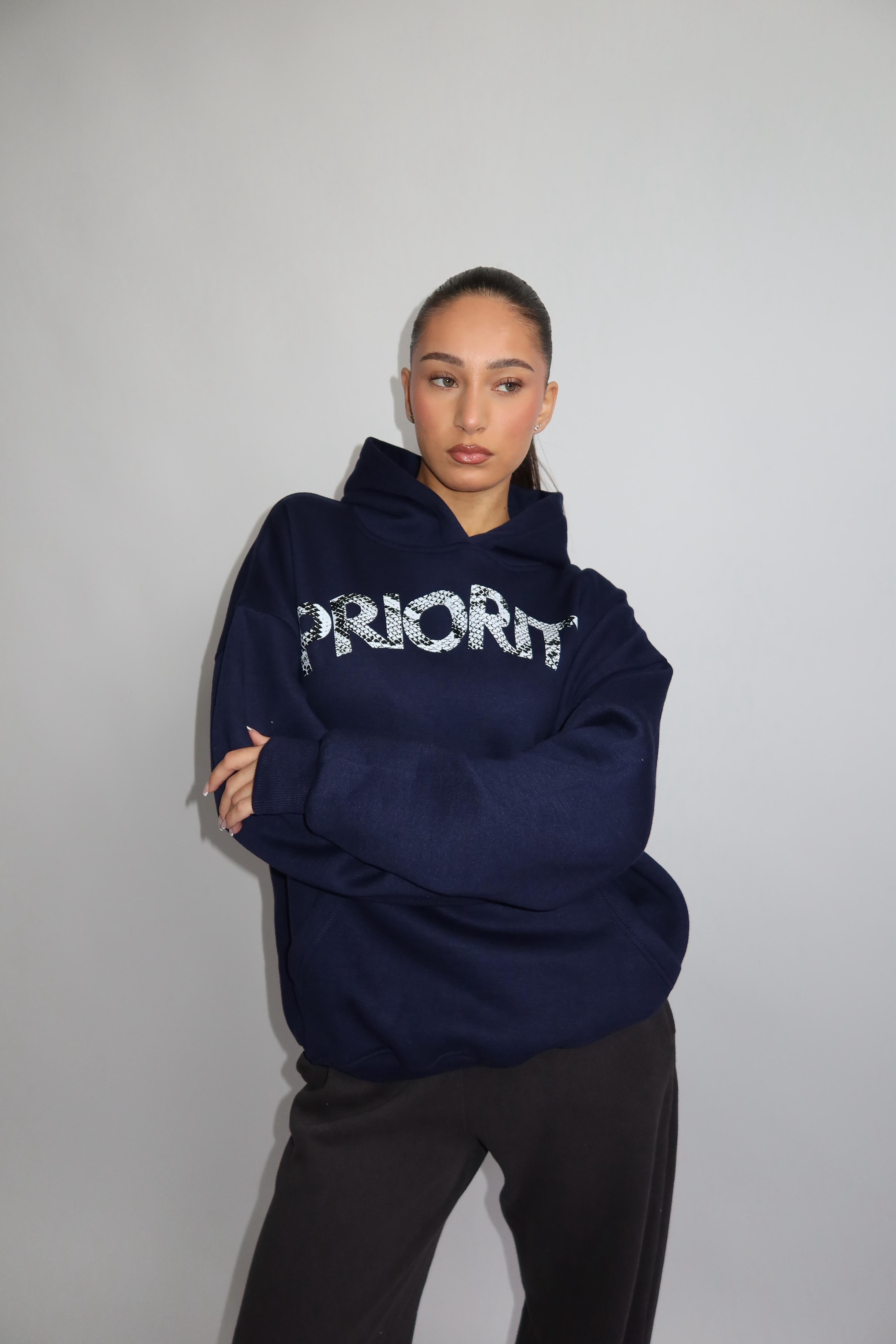 Priority hoodie navy