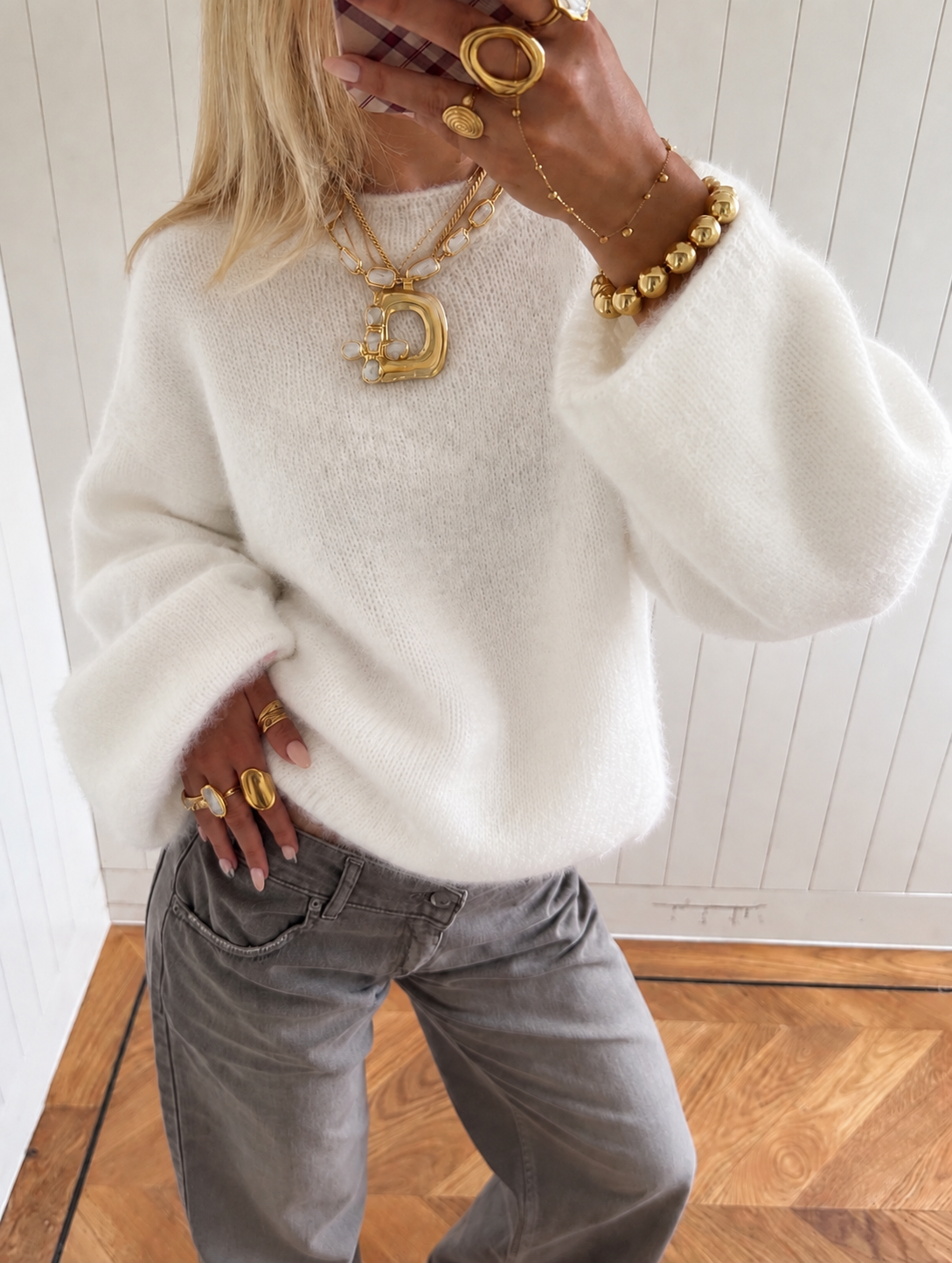 Molly Fluffy trui – Wit