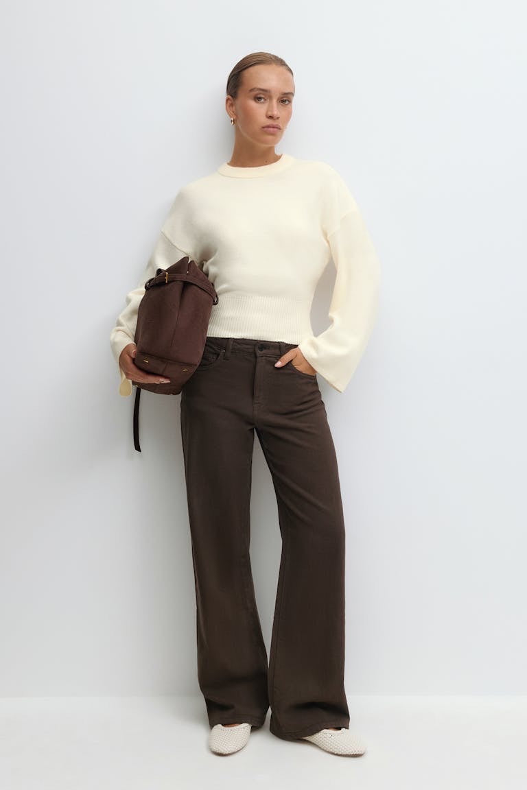Fitted knit cream