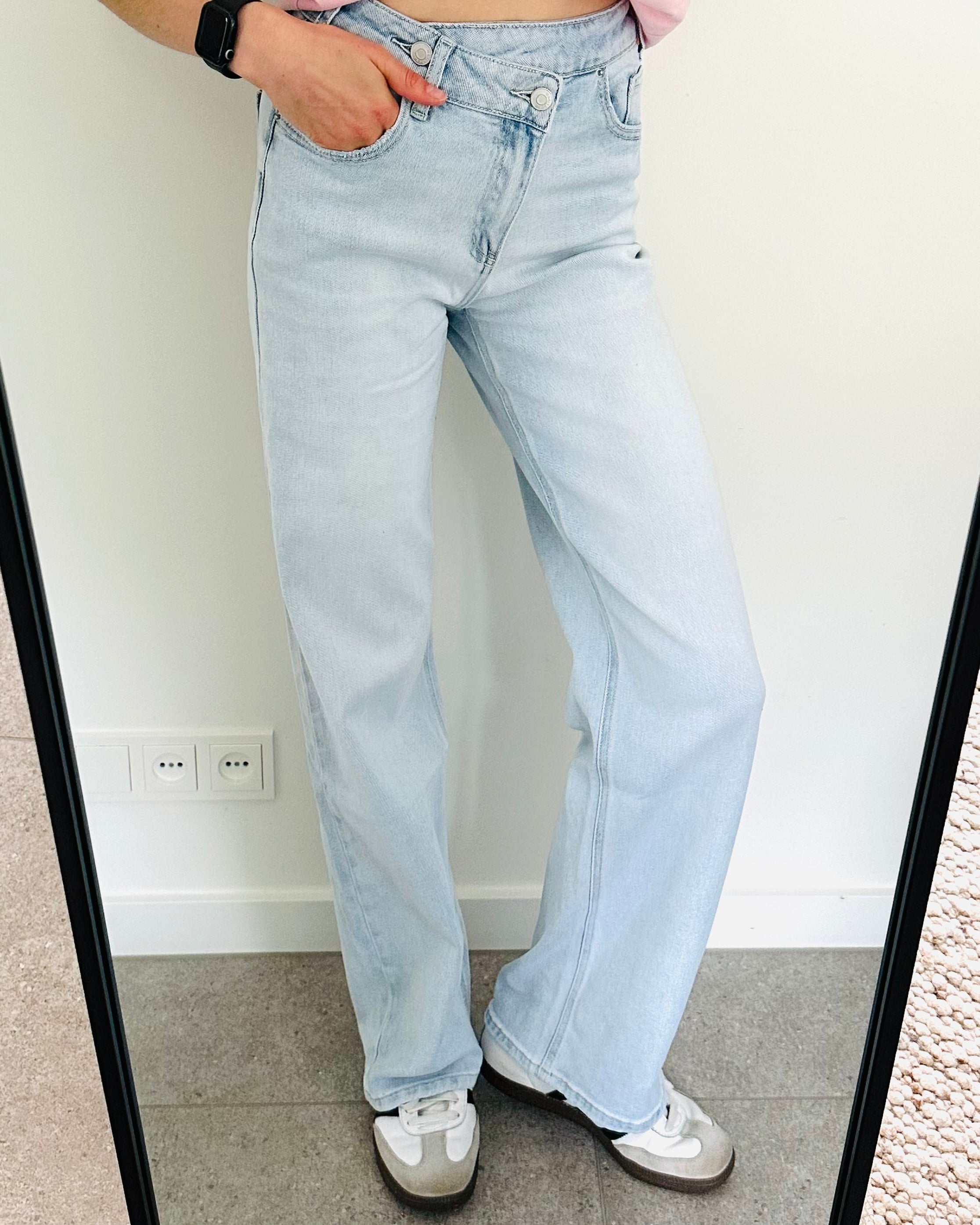 Cross waist jeans light blue